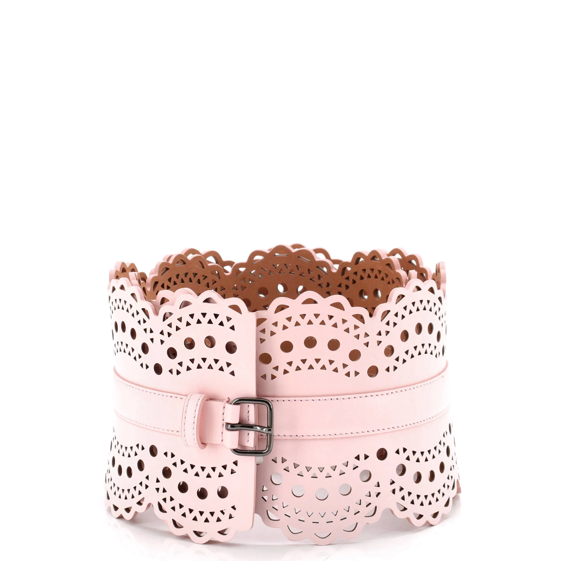 Waist Belt Laser Cut Leather Wide
