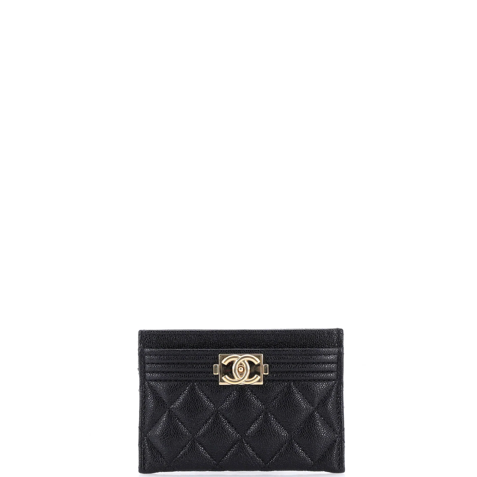 Boy Card Holder Quilted Caviar