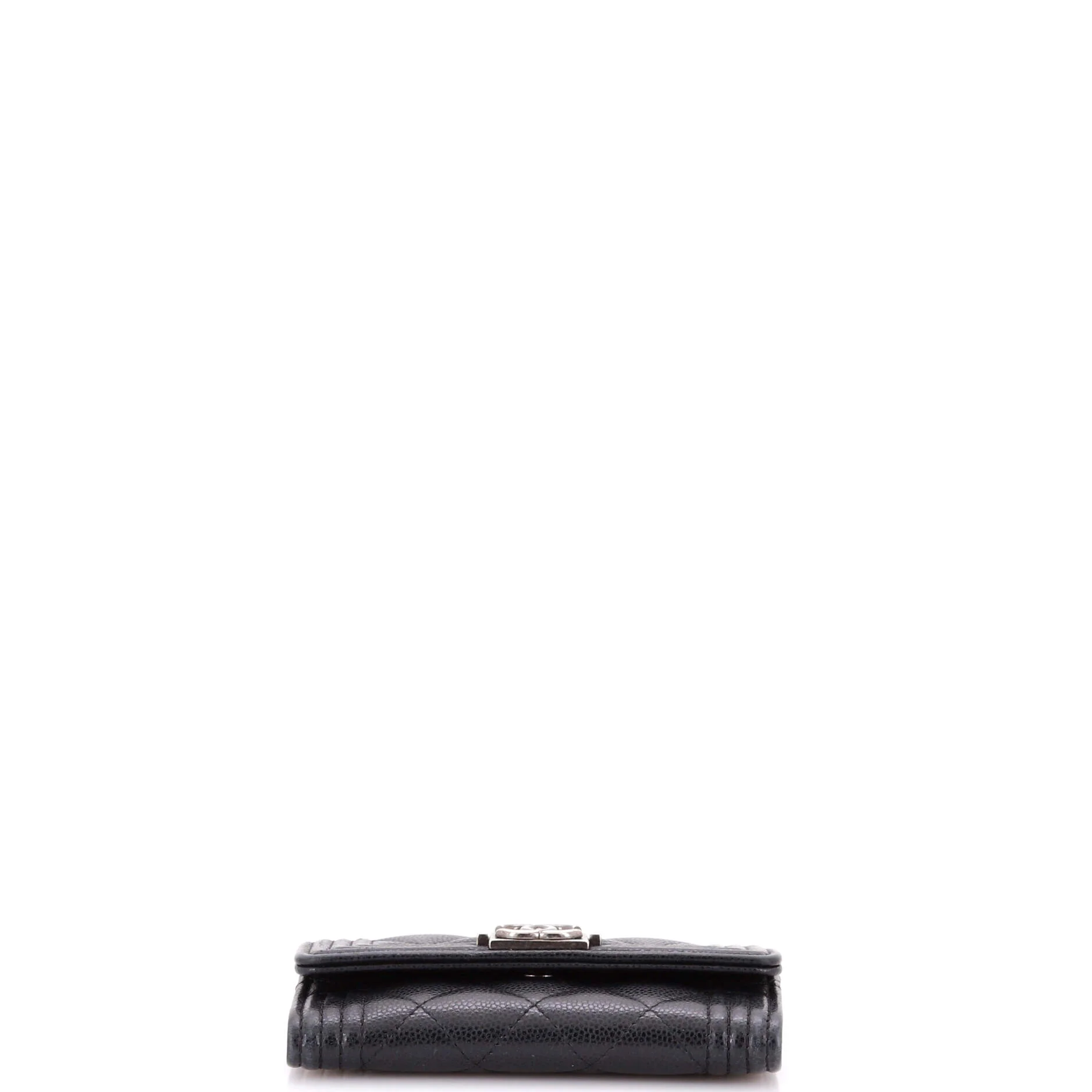 Boy Flap Card Case Quilted Caviar - Image 4