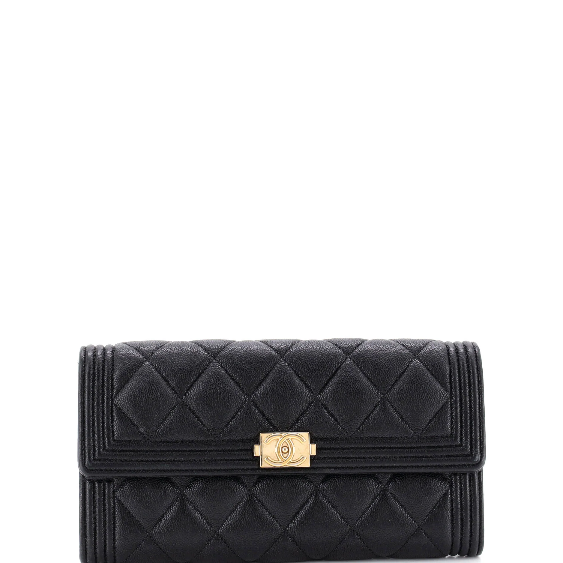 Boy Flap Wallet Quilted Caviar Long