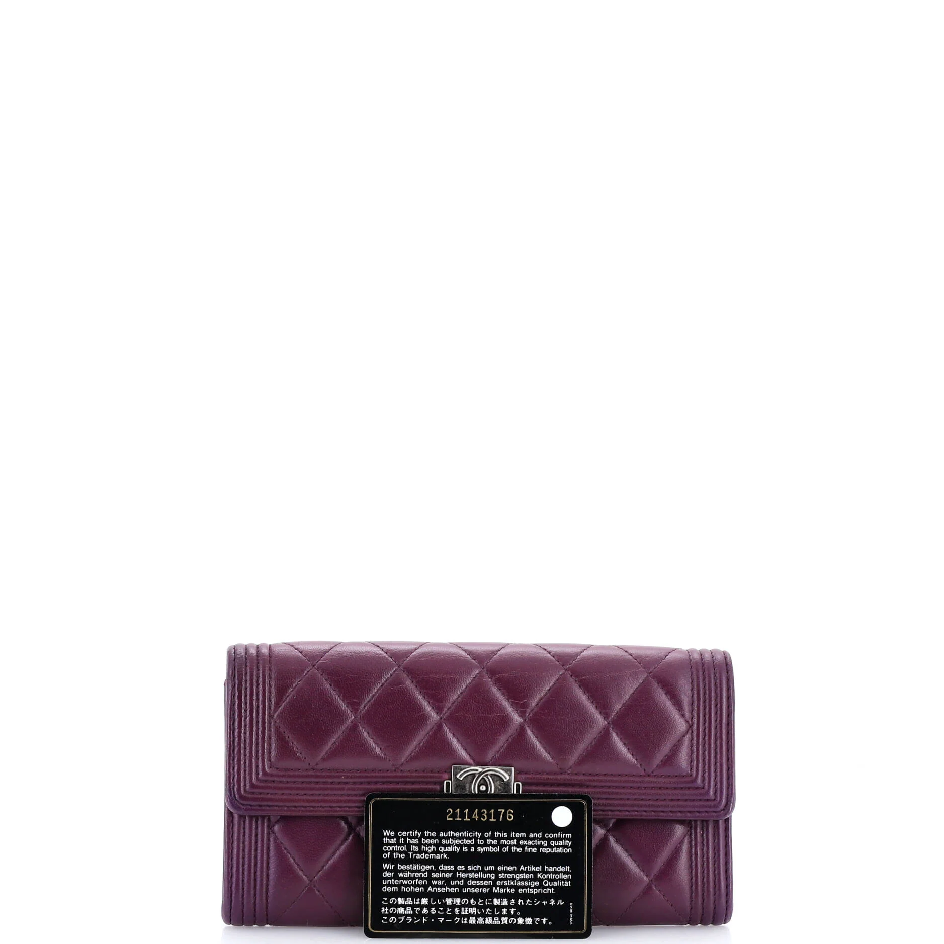 Boy Flap Wallet Quilted Lambskin Long - Image 2