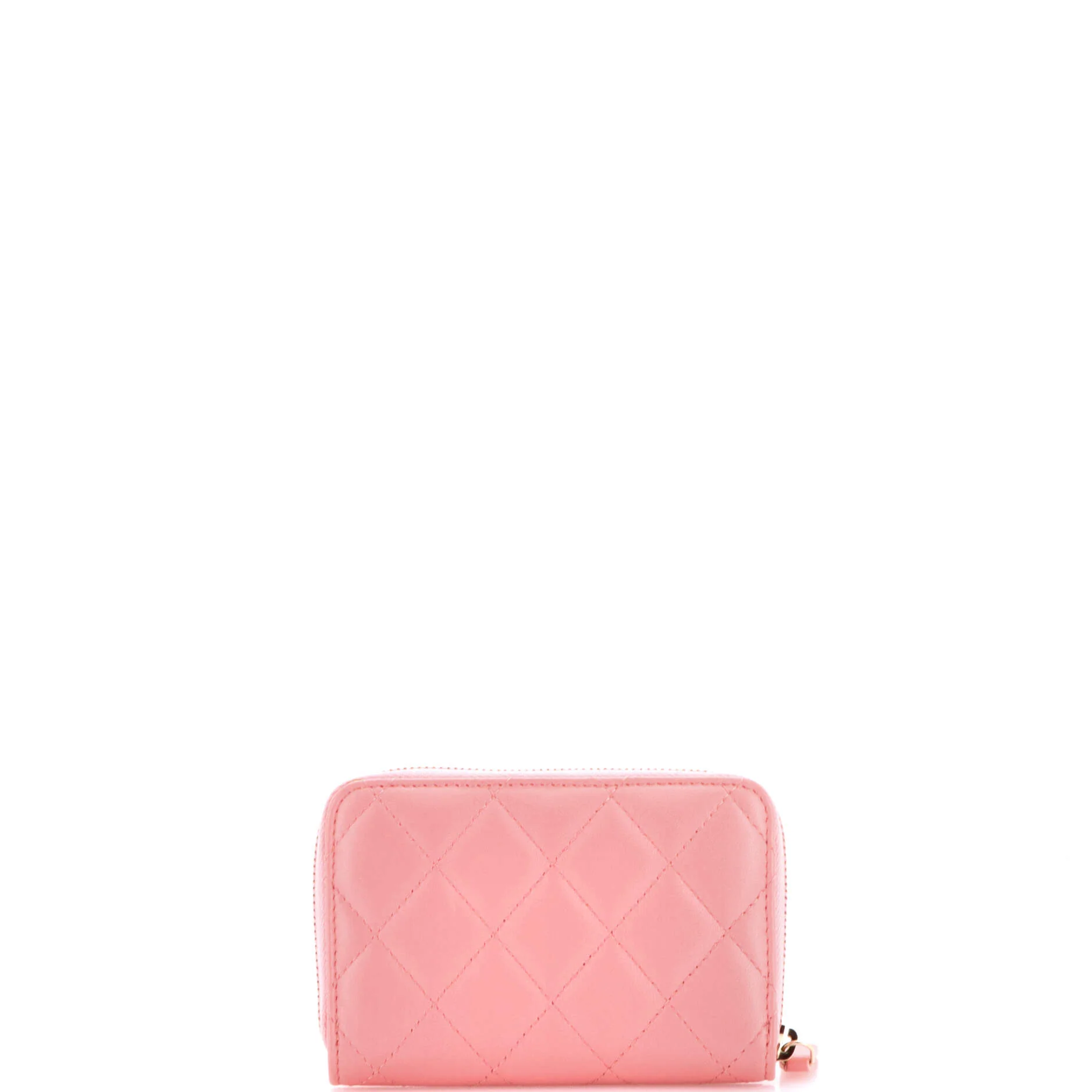 CC Enamel Zip Coin Purse Quilted Lambskin - Image 3