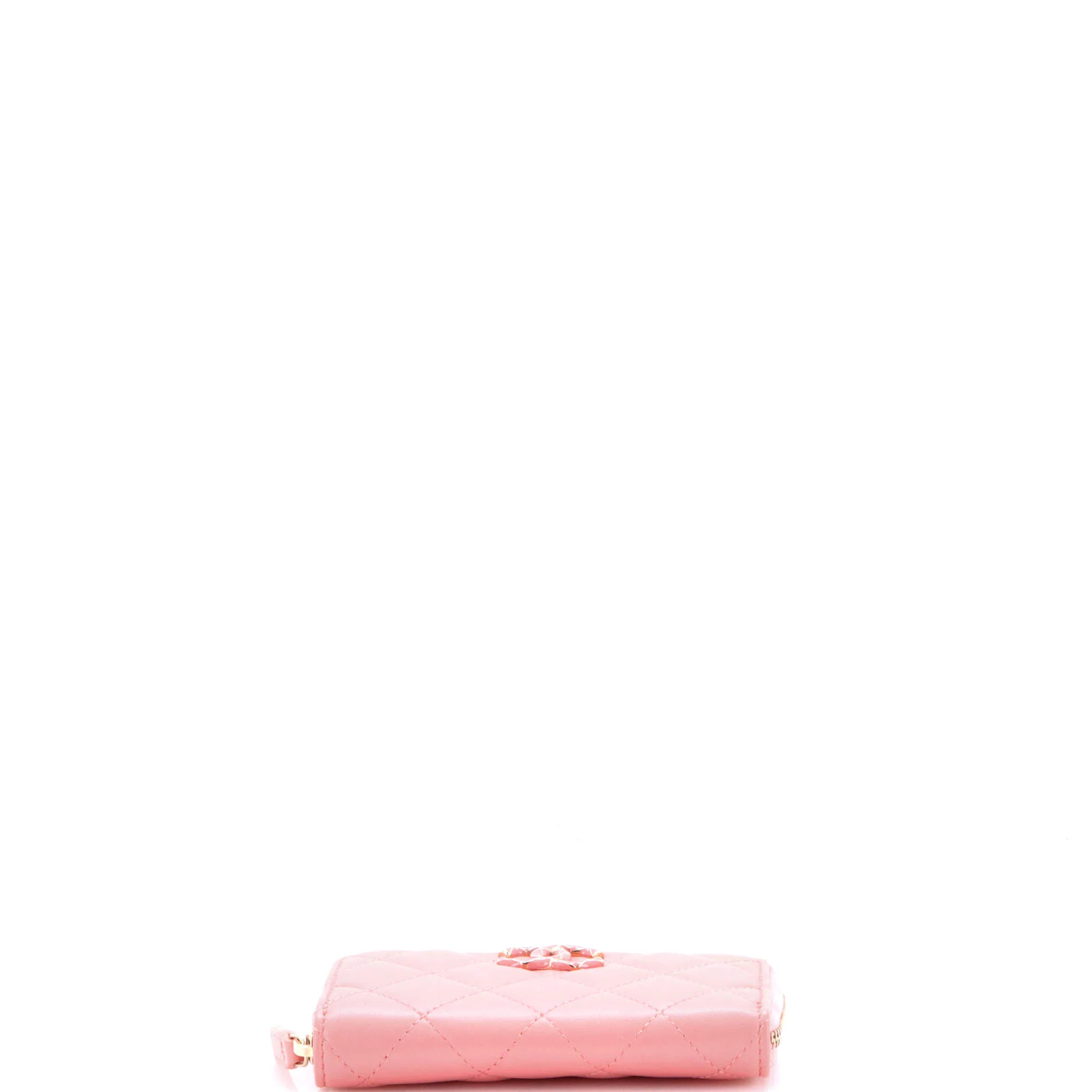 CC Enamel Zip Coin Purse Quilted Lambskin - Image 4