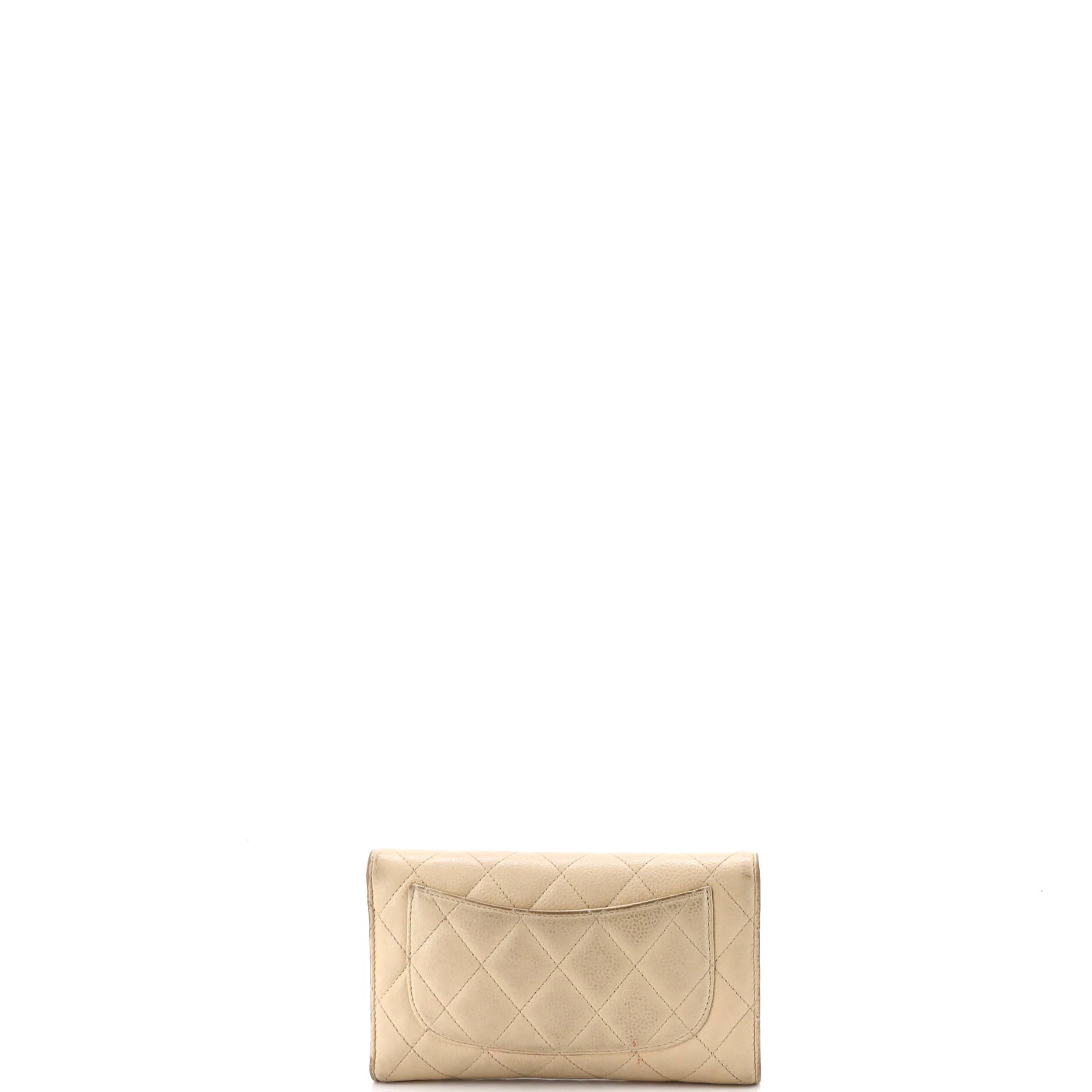 CC Gusset Classic Flap Wallet Quilted Caviar Long - Image 3