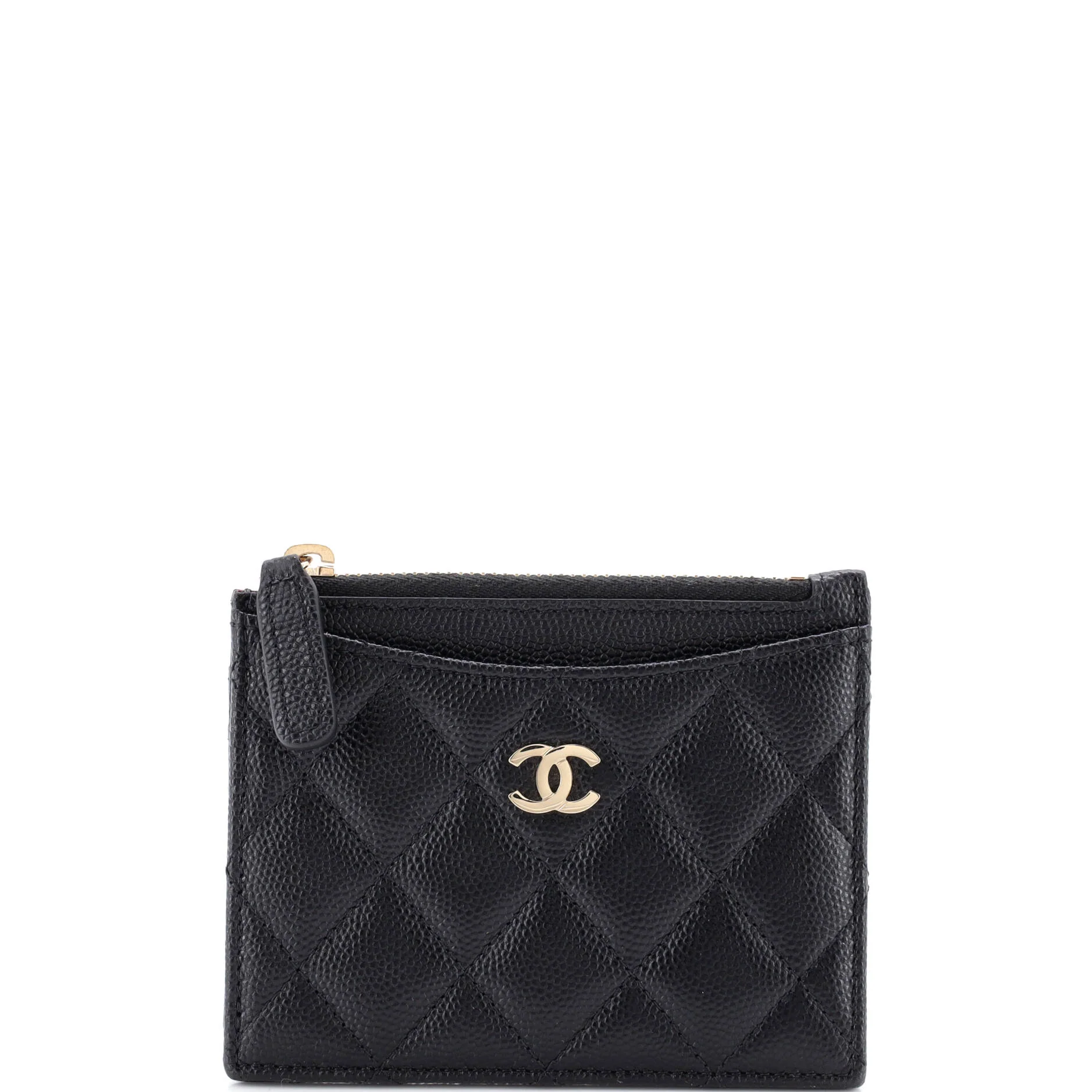 CC Zip Card Holder Quilted Caviar