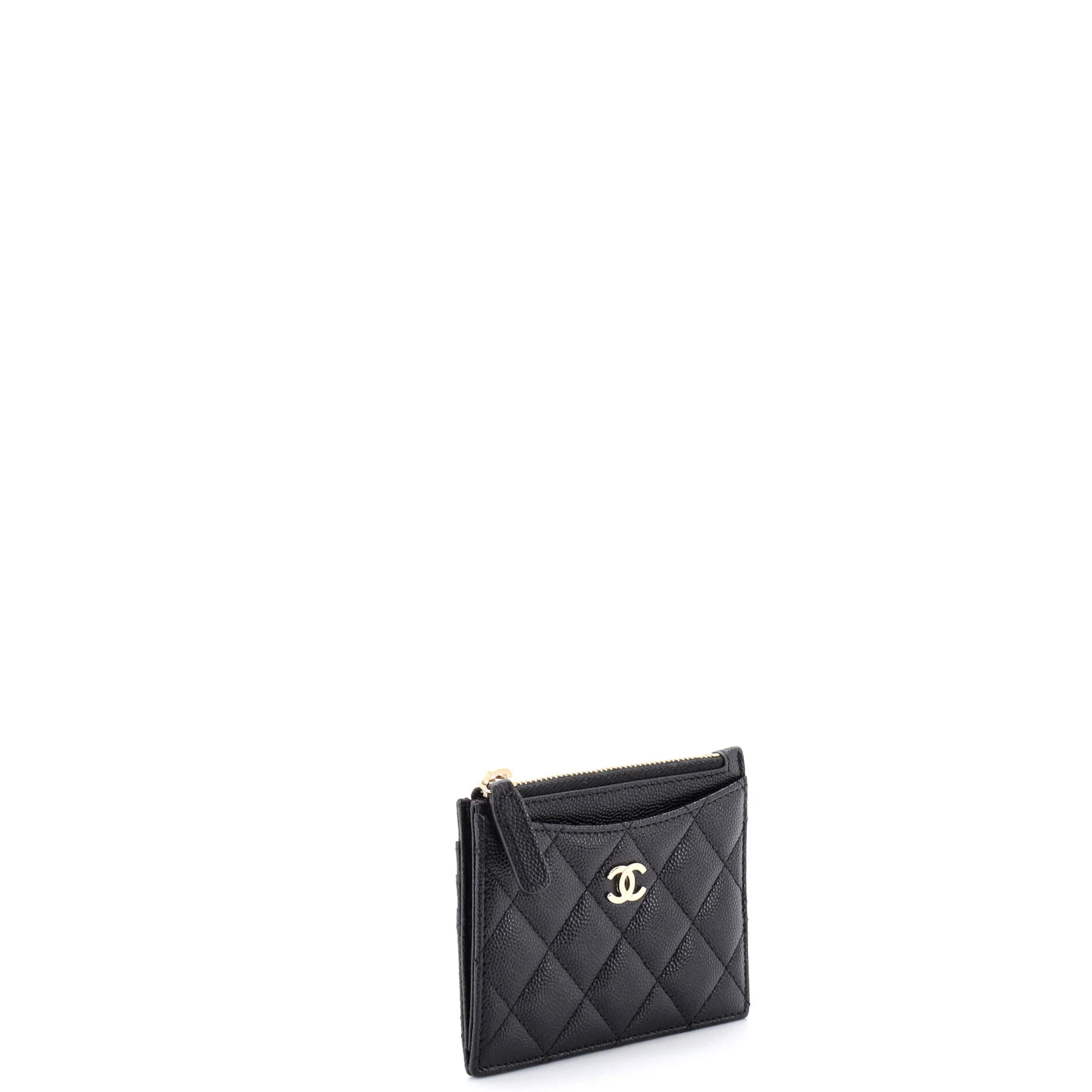 CC Zip Card Holder Quilted Caviar - Image 2