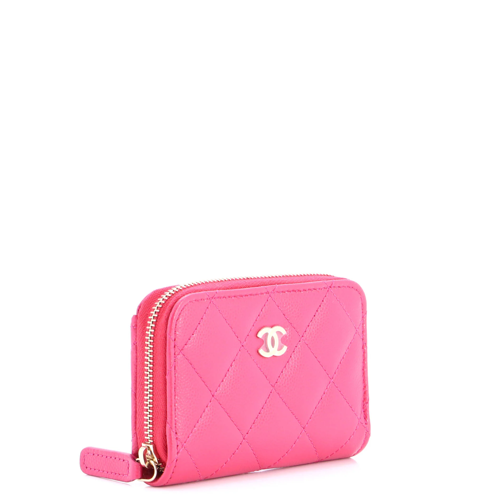 CC Zip Coin Purse Quilted Caviar Small - Image 2