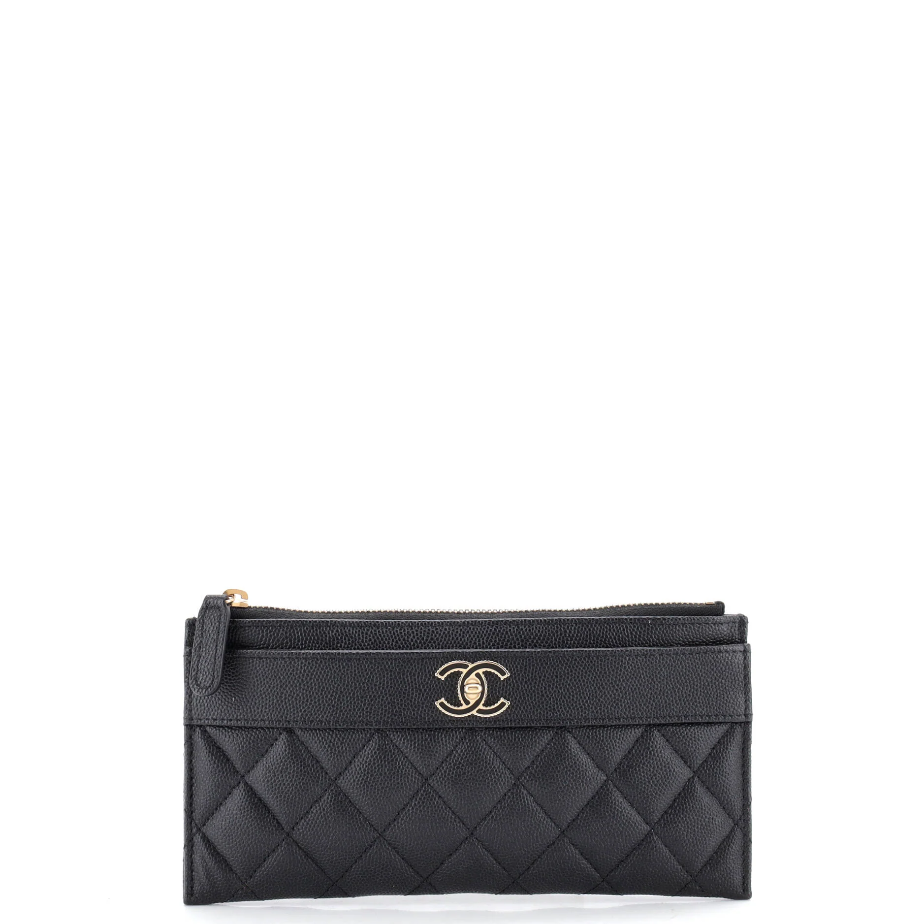 Mademoiselle Vintage Zip Pouch Quilted Caviar Long