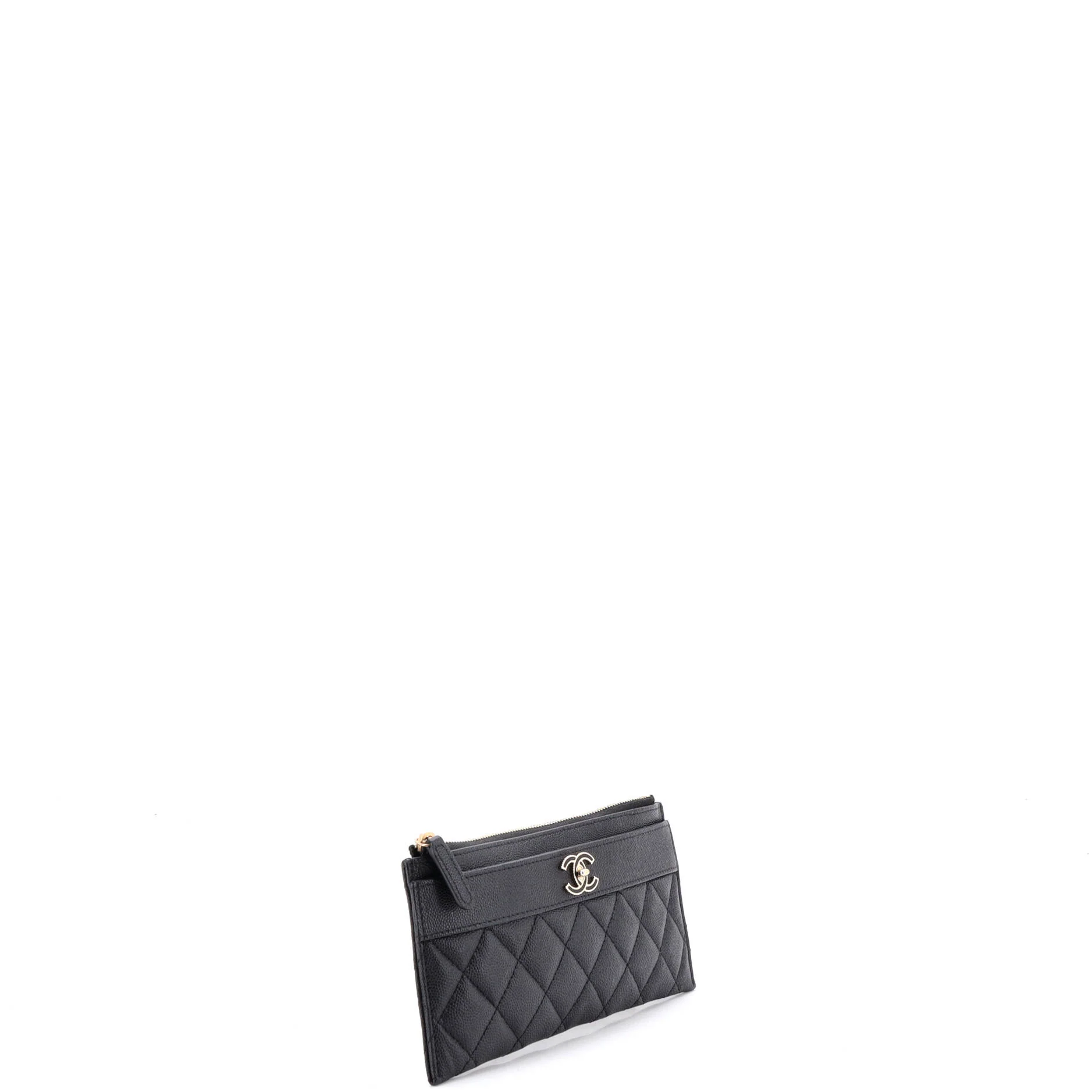 Mademoiselle Vintage Zip Pouch Quilted Caviar Long - Image 2