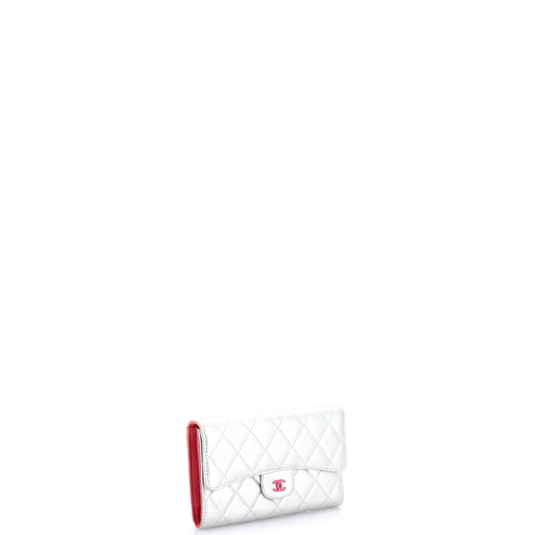 Trifold Classic Flap Wallet Quilted Lambskin - Image 2