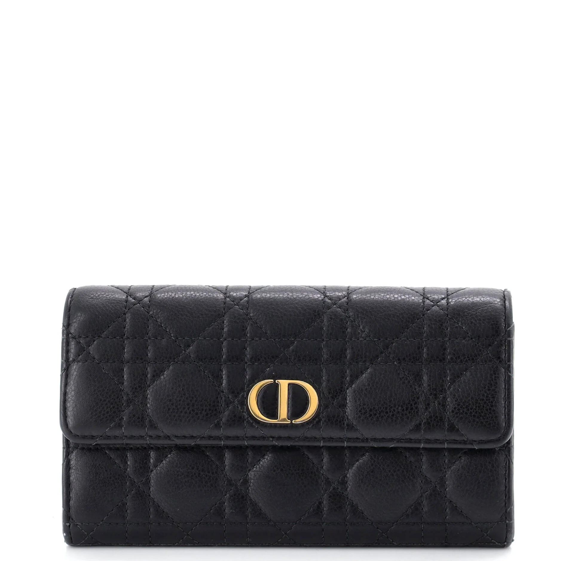 Caro Flap Wallet Cannage Quilt Calfskin Long