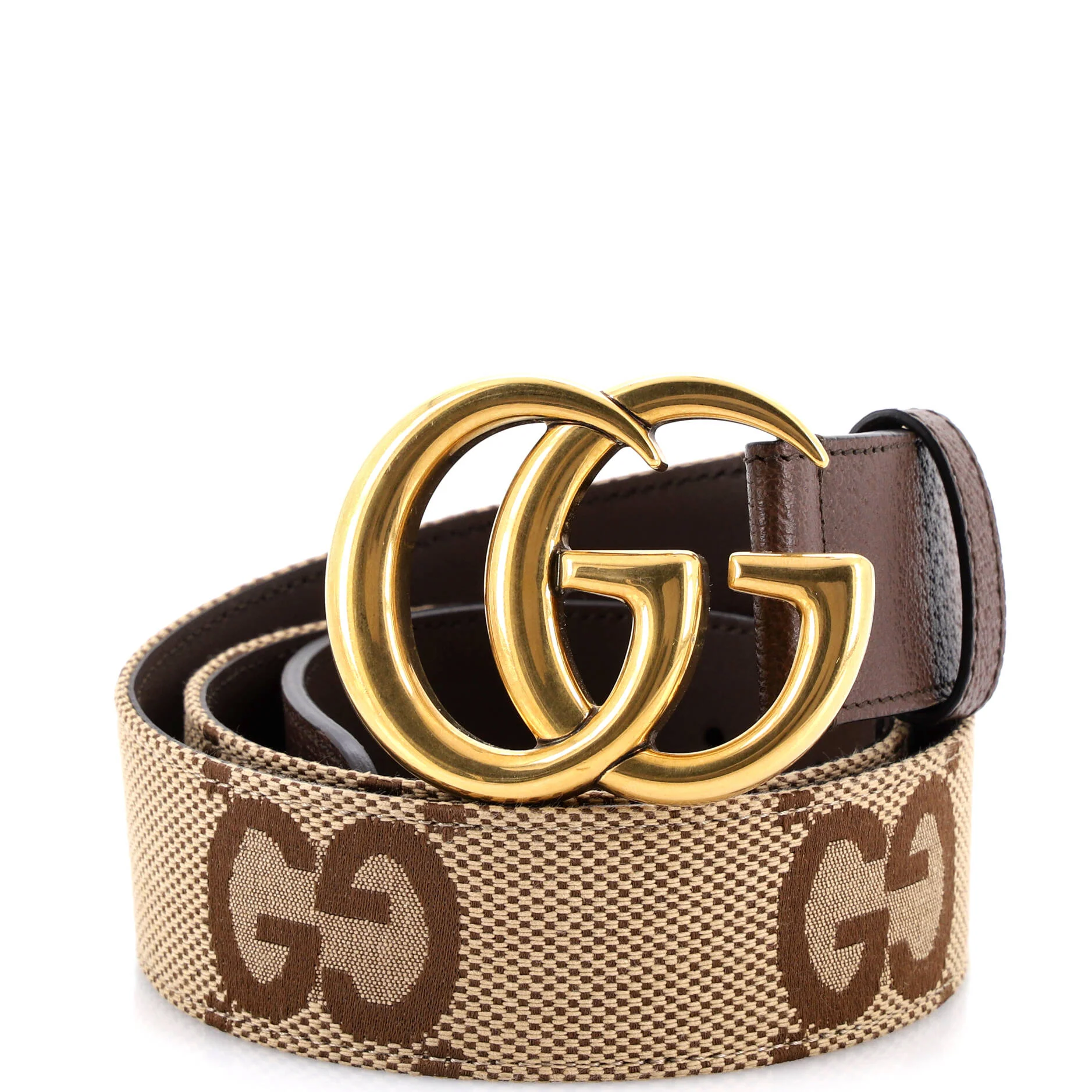 GG Marmont Belt Jumbo GG Canvas and Leather Wide