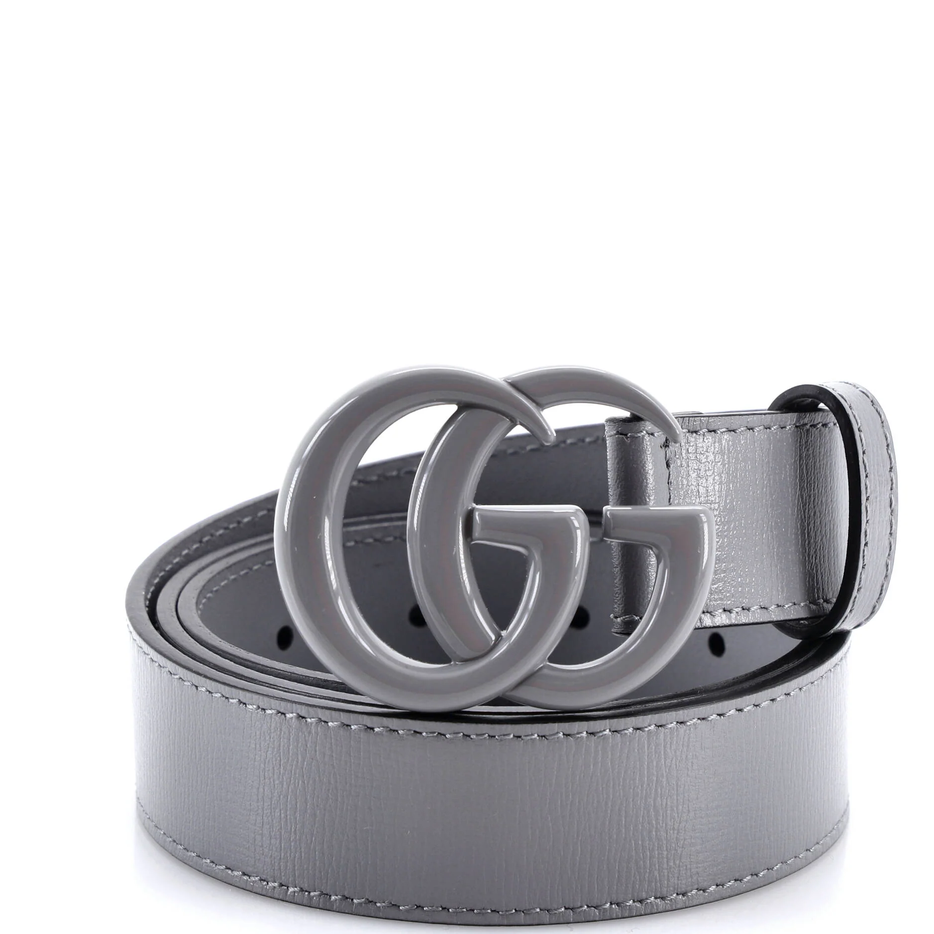 GG Marmont Monochrome Belt Leather with Enamel Wide