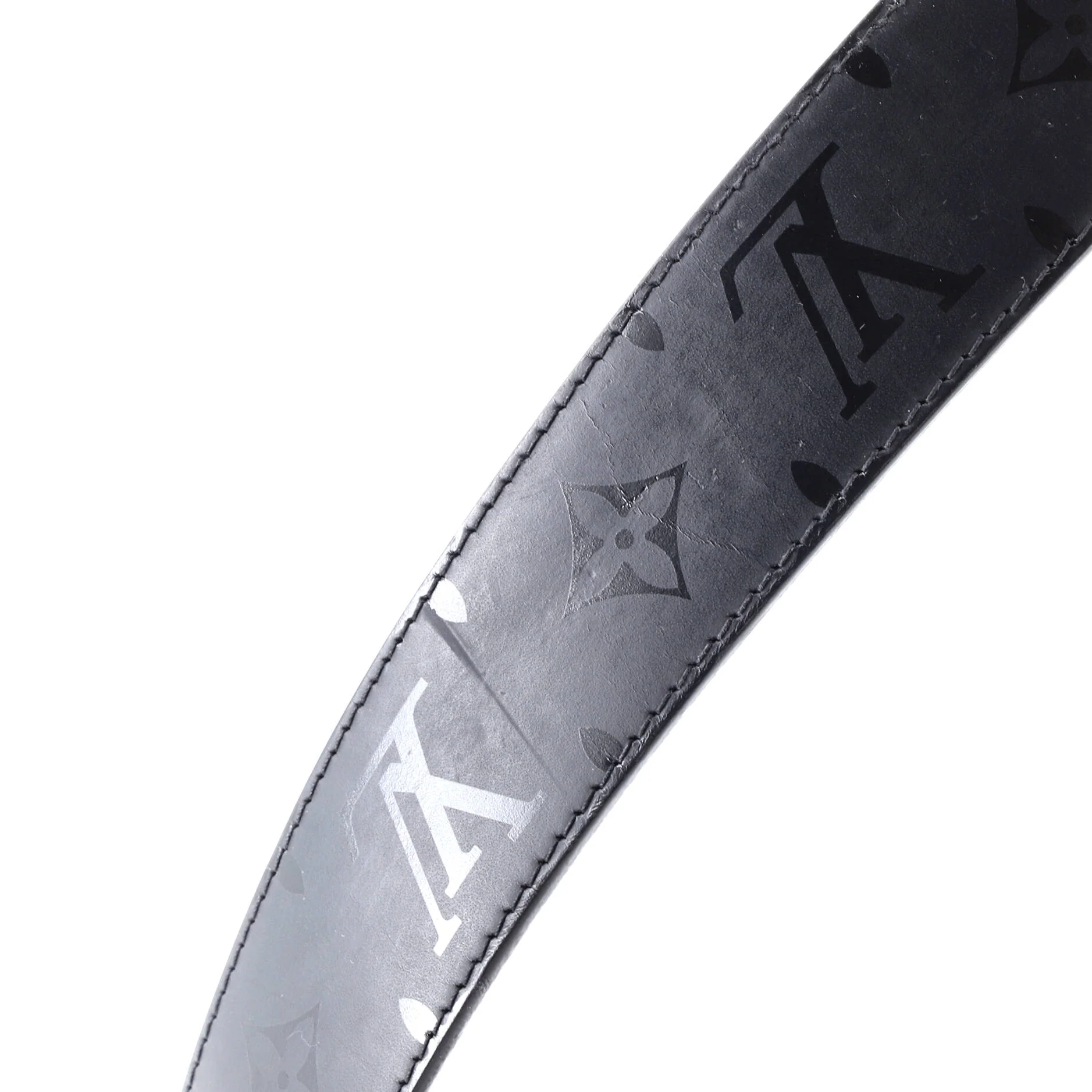 LV Pyramide Reversible Belt Limited Edition Monogram Illusion Leather Wide - Image 5