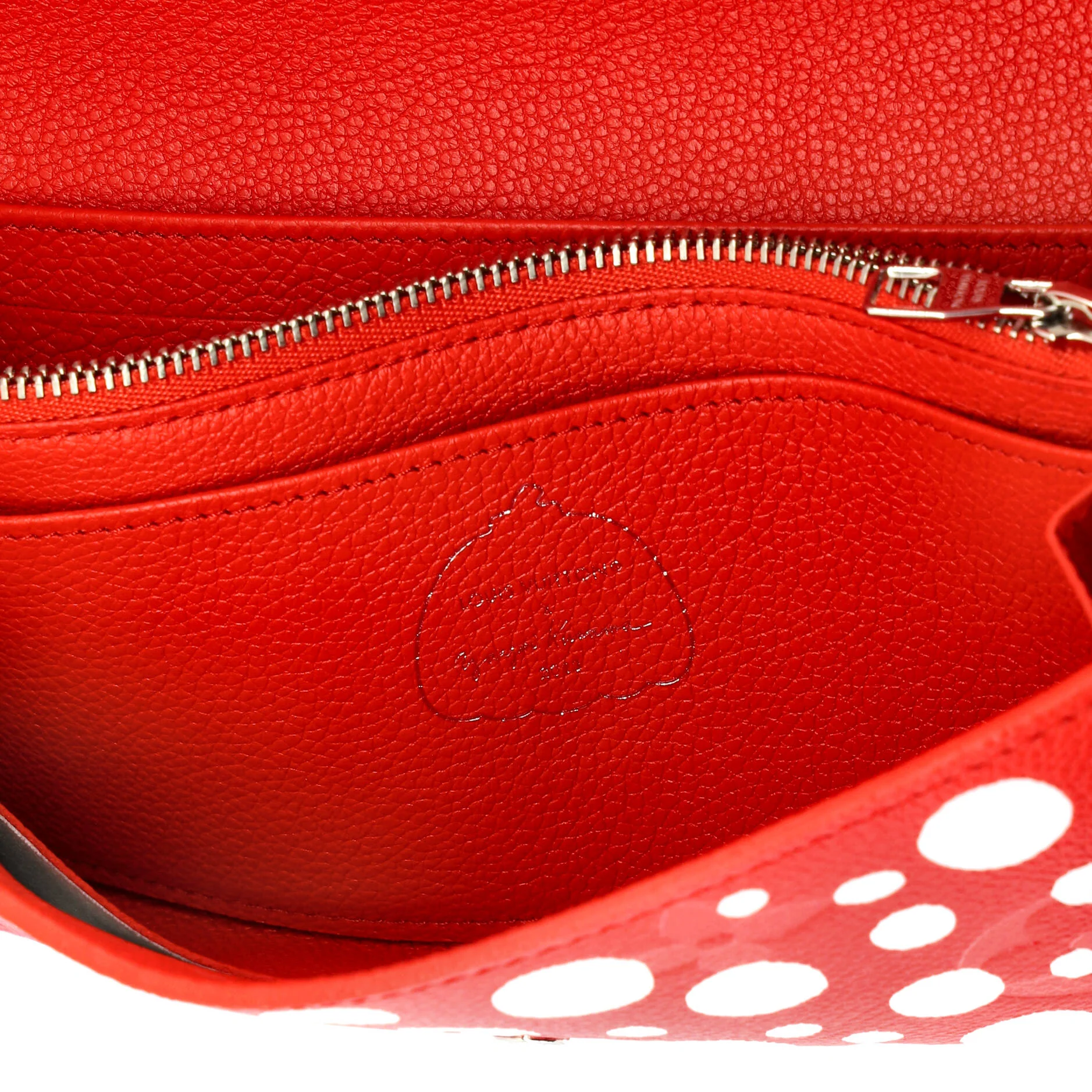 Sarah Wallet NM Yayoi Kusama Painted Dots Taurillon Leather - Image 6