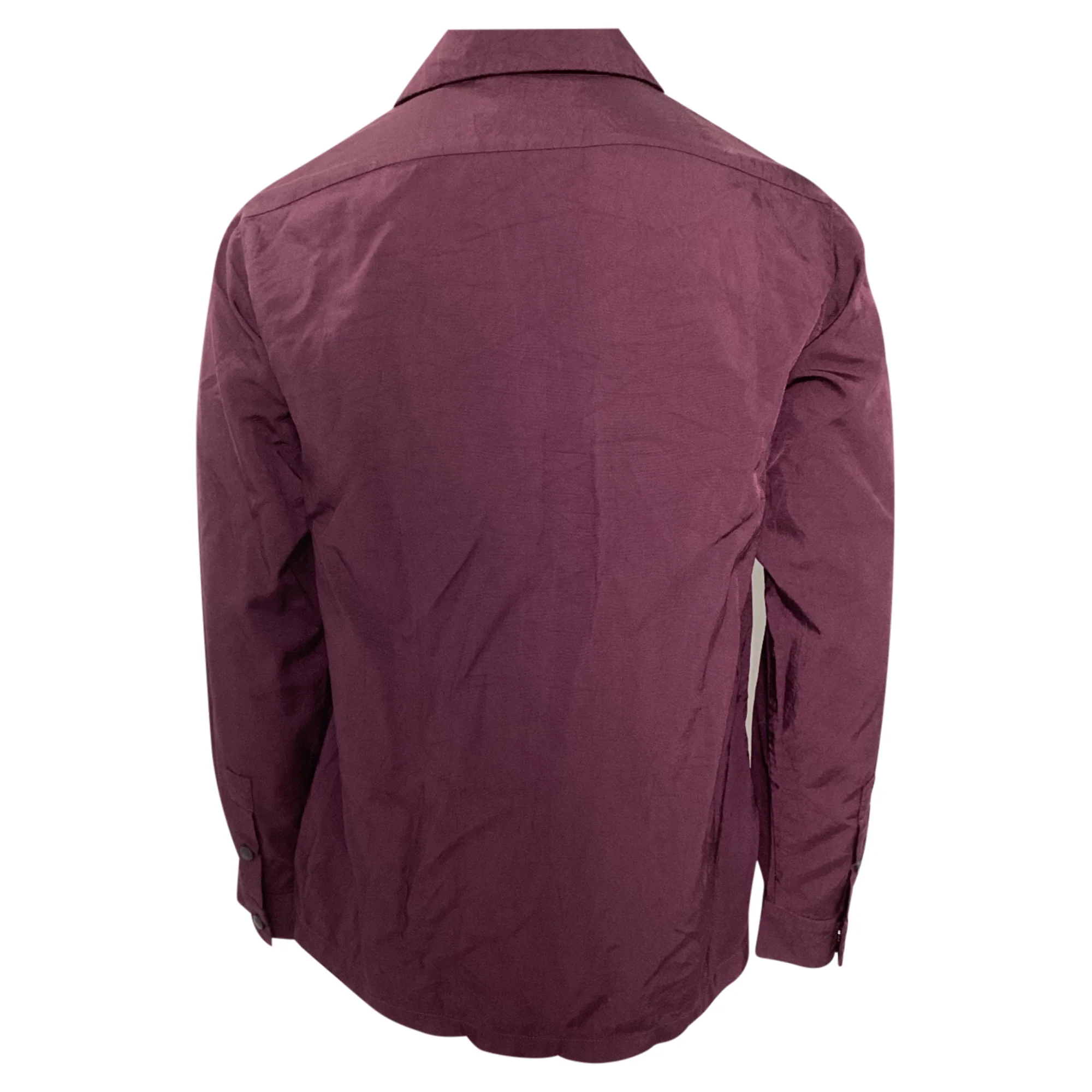 Men's Acne Studios Buttoned Long Sleeve Shirt in Burgundy Nylon - Image 3