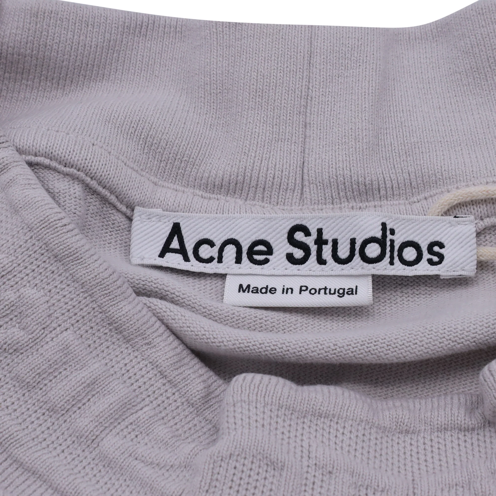 Men's Acne Studios Crewneck Logo Neckline T-shirt in Grey Cotton - Image 6