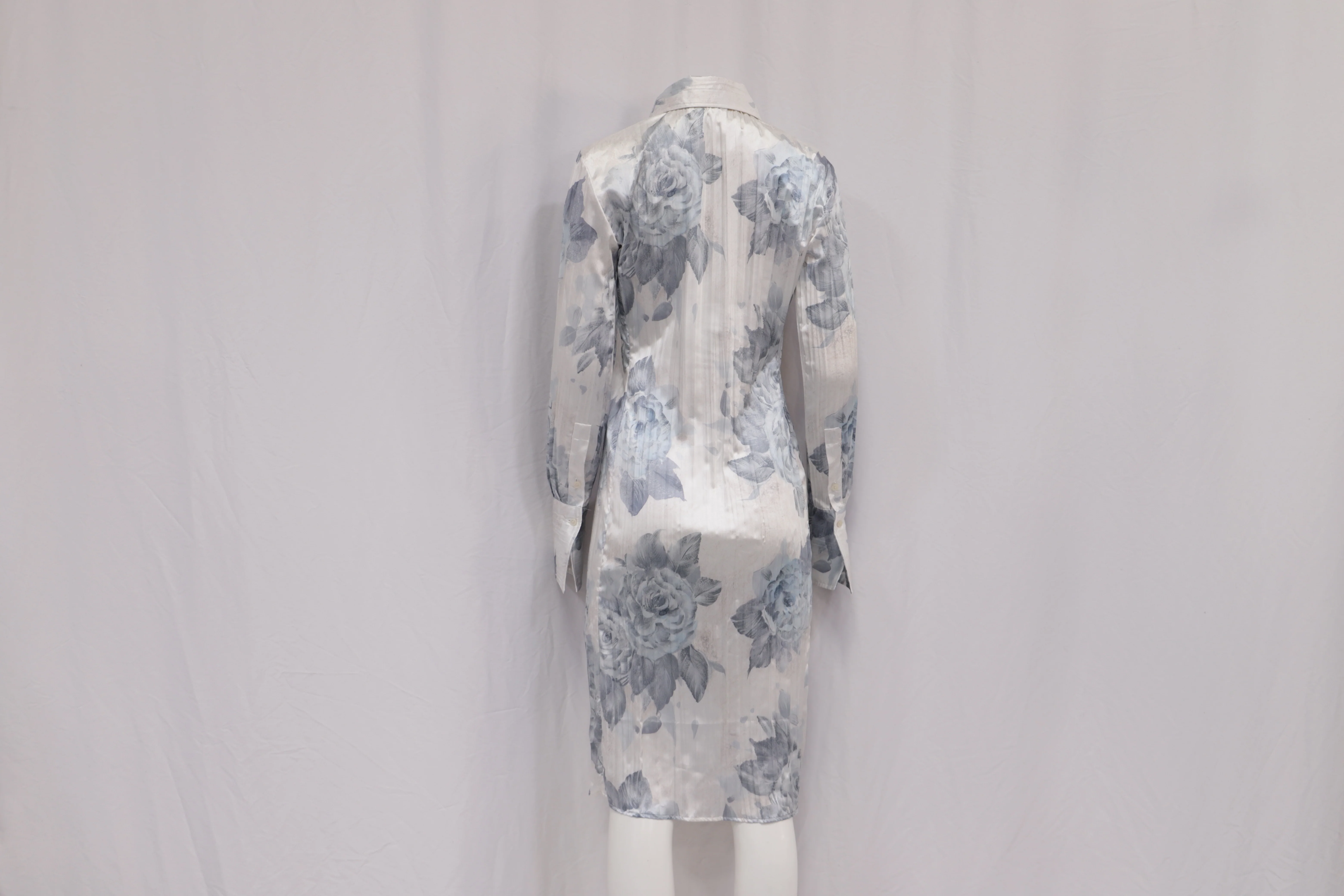 Women's Acne Studios Floral-Print Midi Shirt Dress in White Polyester - Image 10