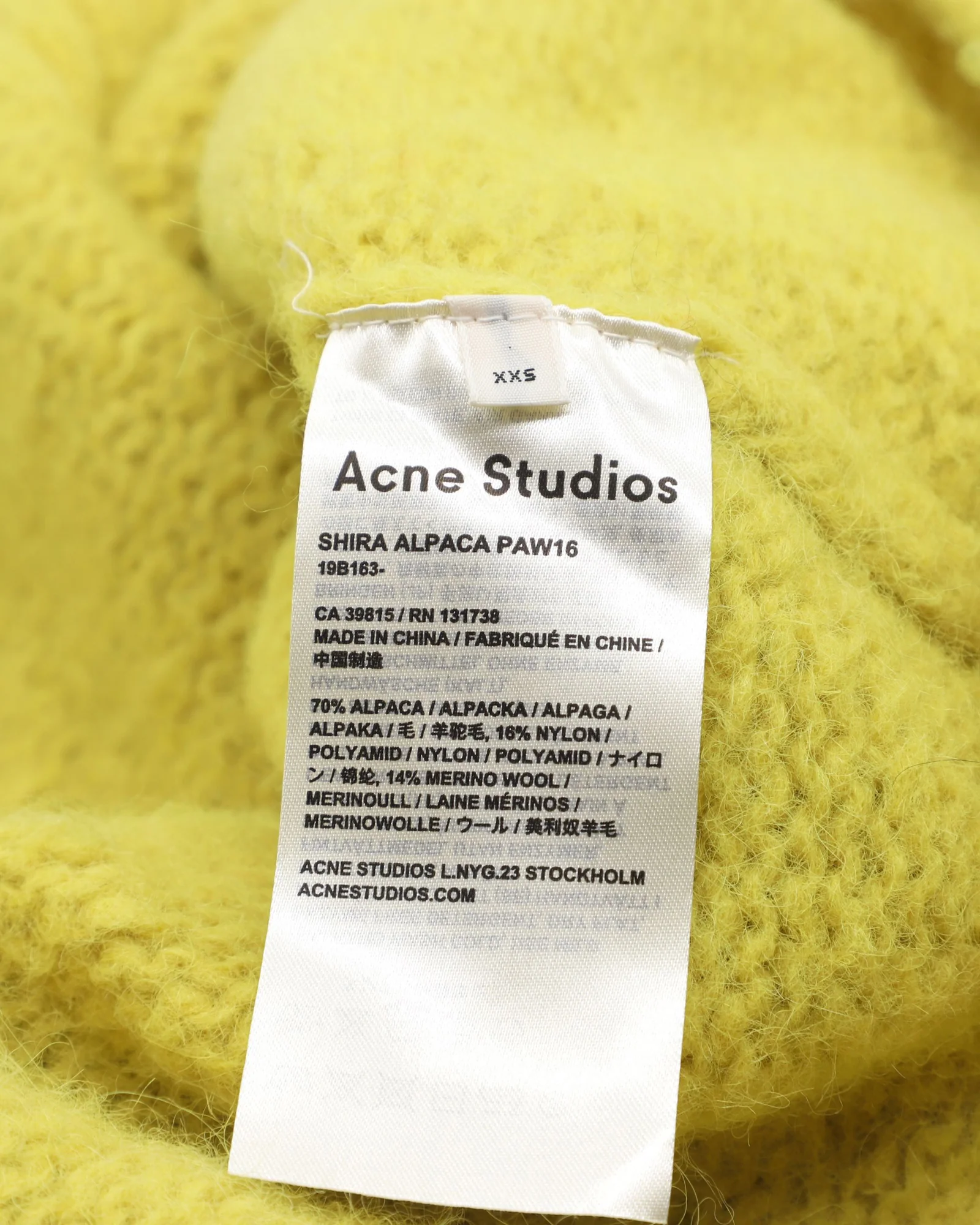 Women's Acne Studios Oversized Jumper in Yellow Shira Alpaca - Image 5