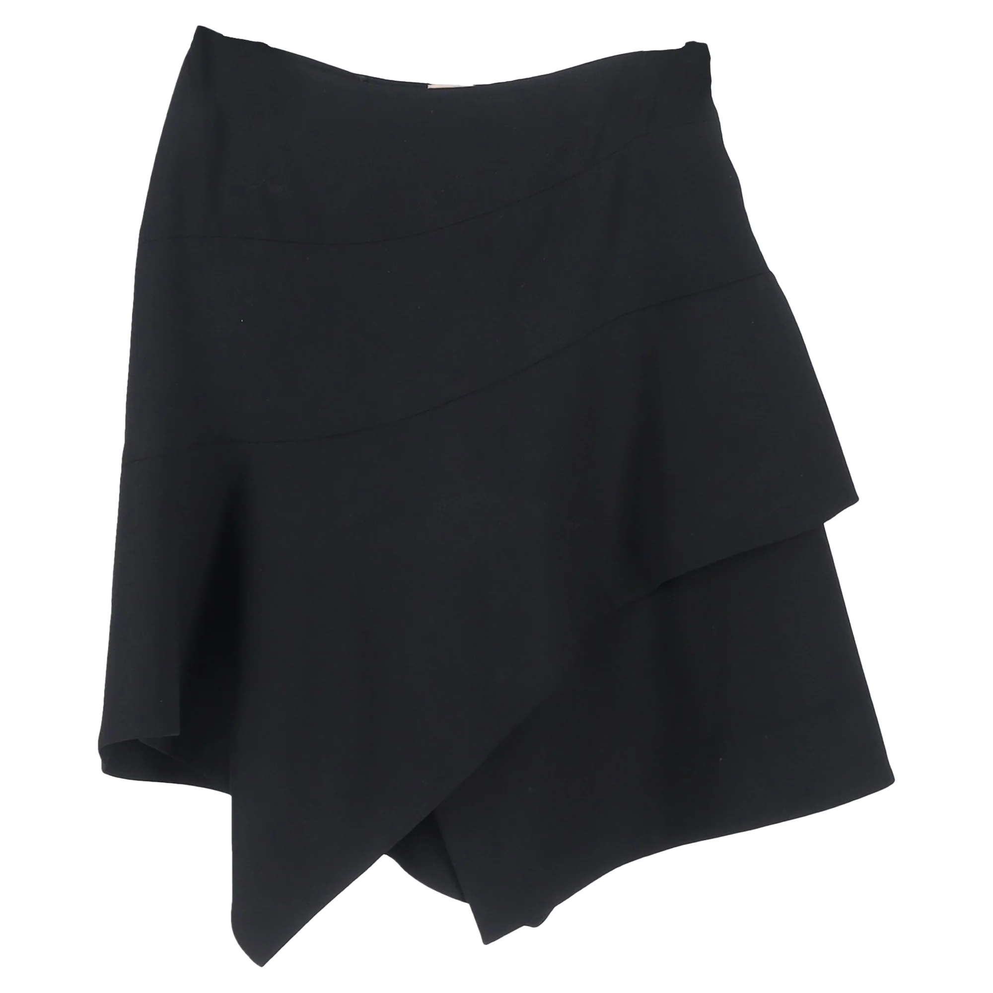 Women's Alaia Asymmetric Mini Skirt in Black Polyester