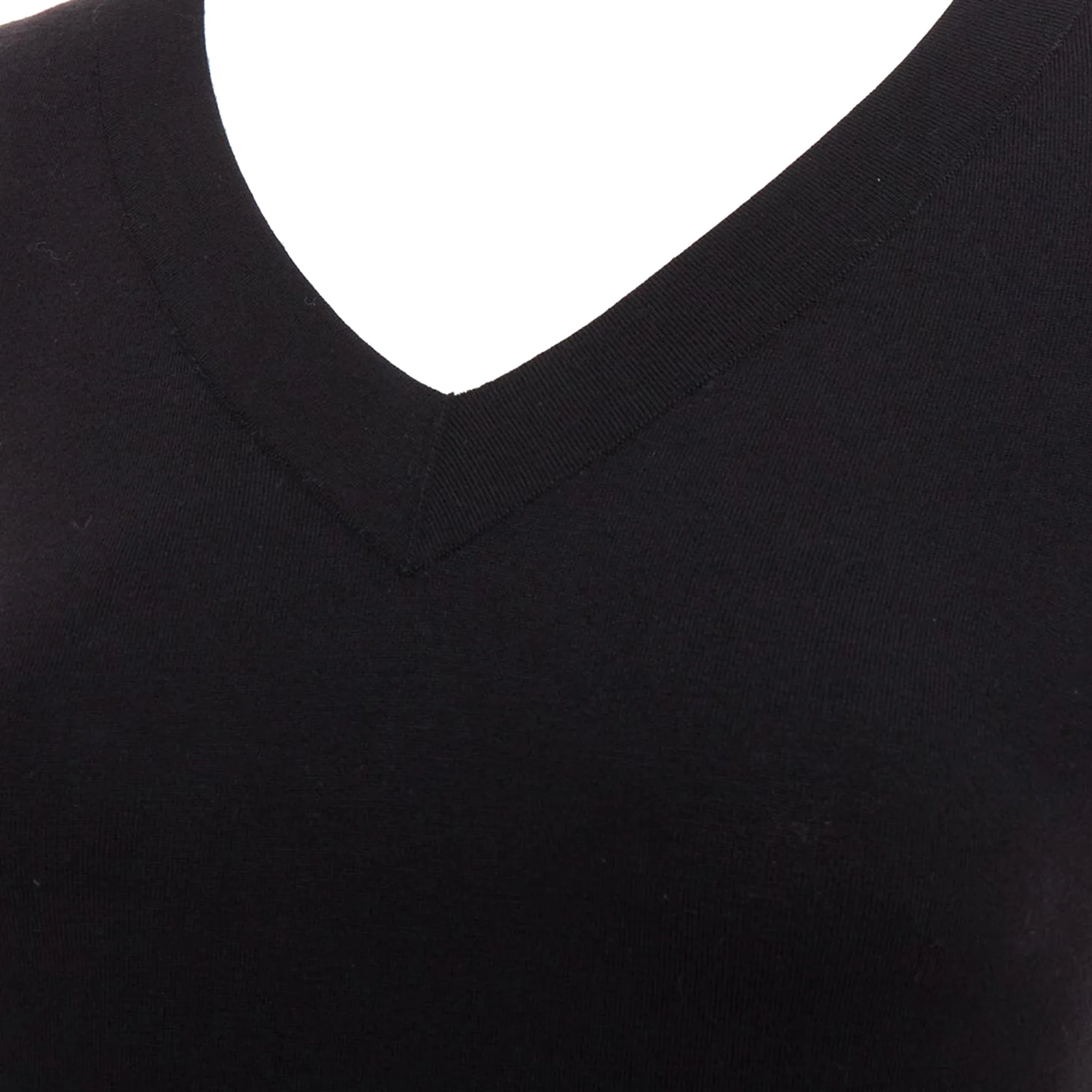 Women's ALAIA black viscose blend V-neck bodysuit t-shirt leotard top FR36 S - Image 2