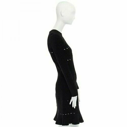 Women's Alaia chenille cutout fluted hem bodycon dress - Image 10
