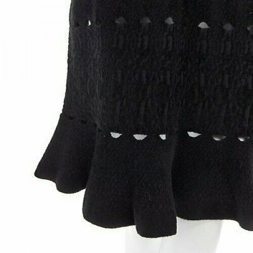 Women's Alaia chenille cutout fluted hem bodycon dress - Image 8