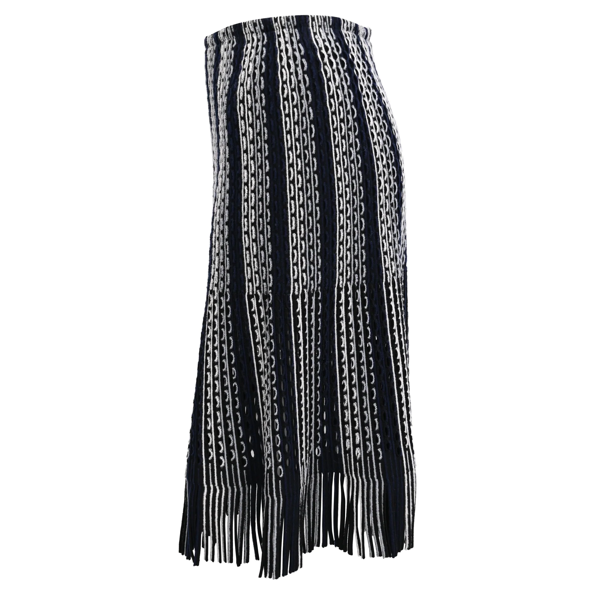 Women's Alaïa Fringed Skirt in Black Viscose - Image 2