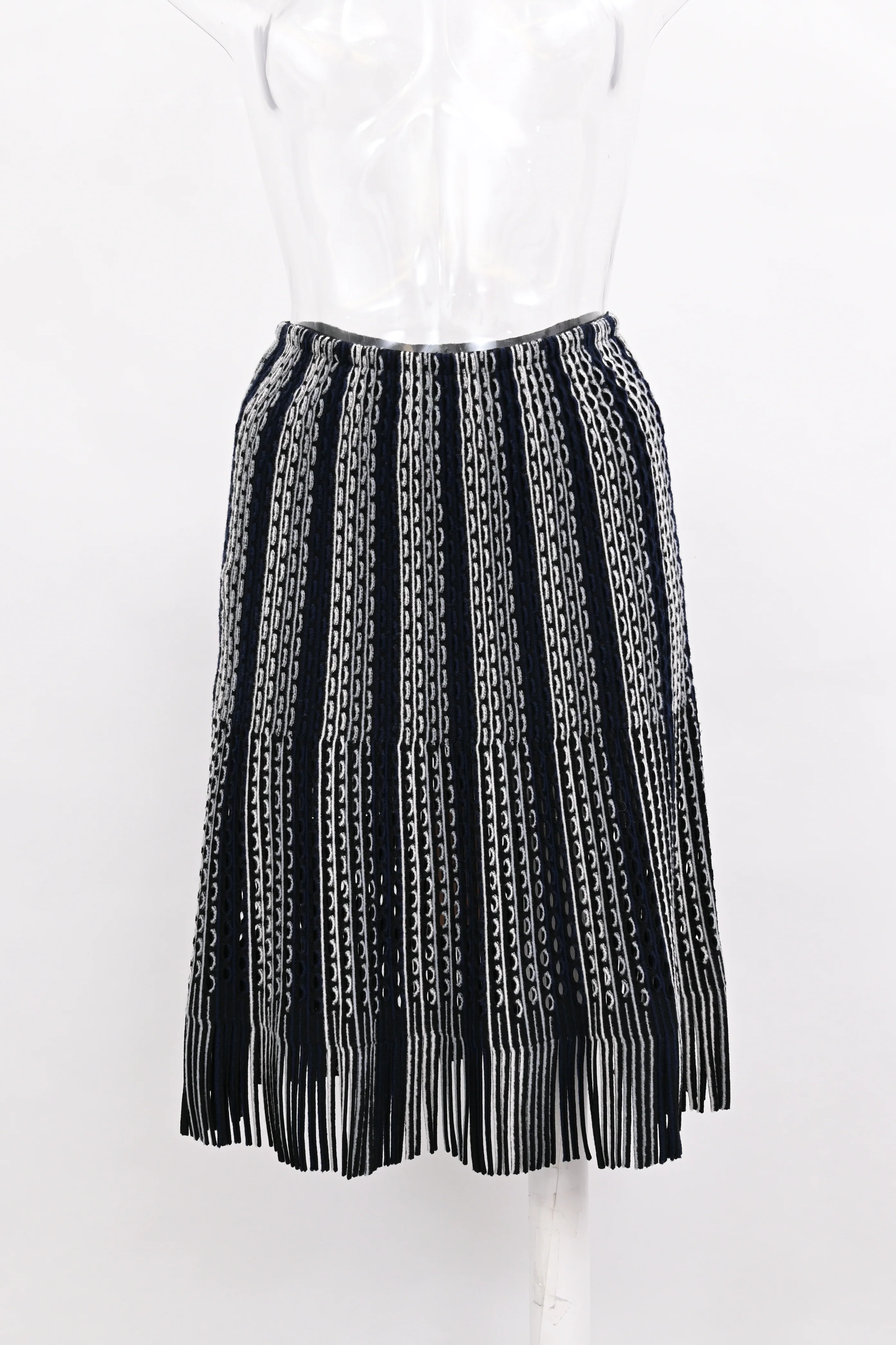 Women's Alaïa Fringed Skirt in Black Viscose - Image 5