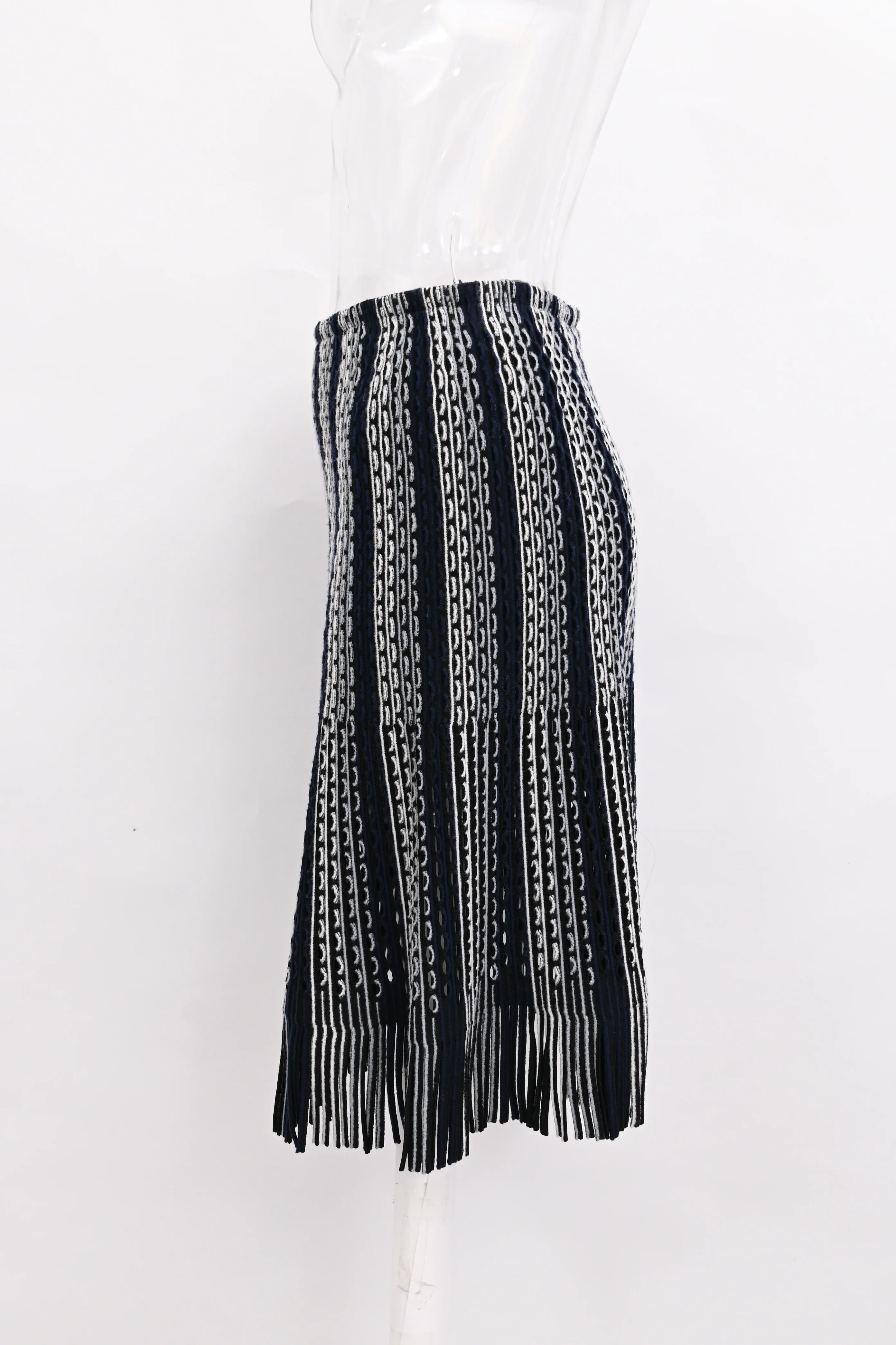Women's Alaïa Fringed Skirt in Black Viscose - Image 6