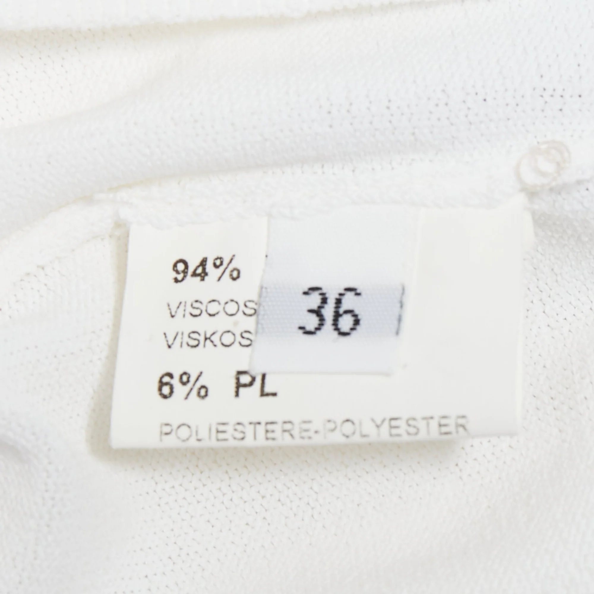 Women's ALAIA white viscose blend sleeveless round neck ribbed hem crop vest FR36 S - Image 8
