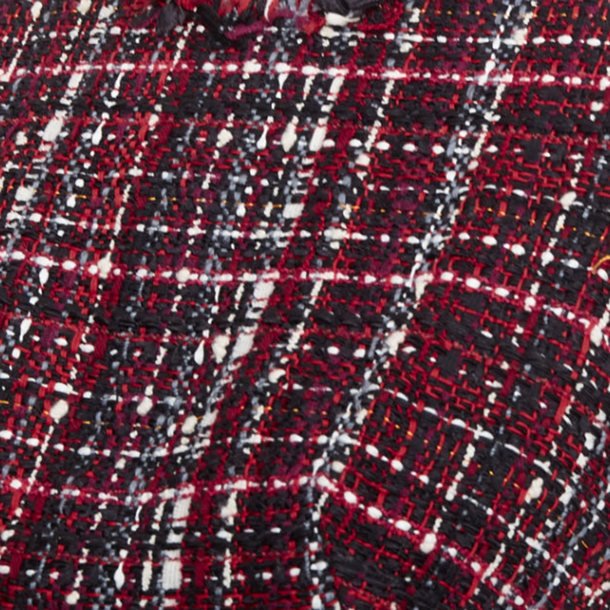 Women's ALEXANDER MCQUEEN 2018 red black tartan tweed front slit shift dress IT38 XS - Image 2