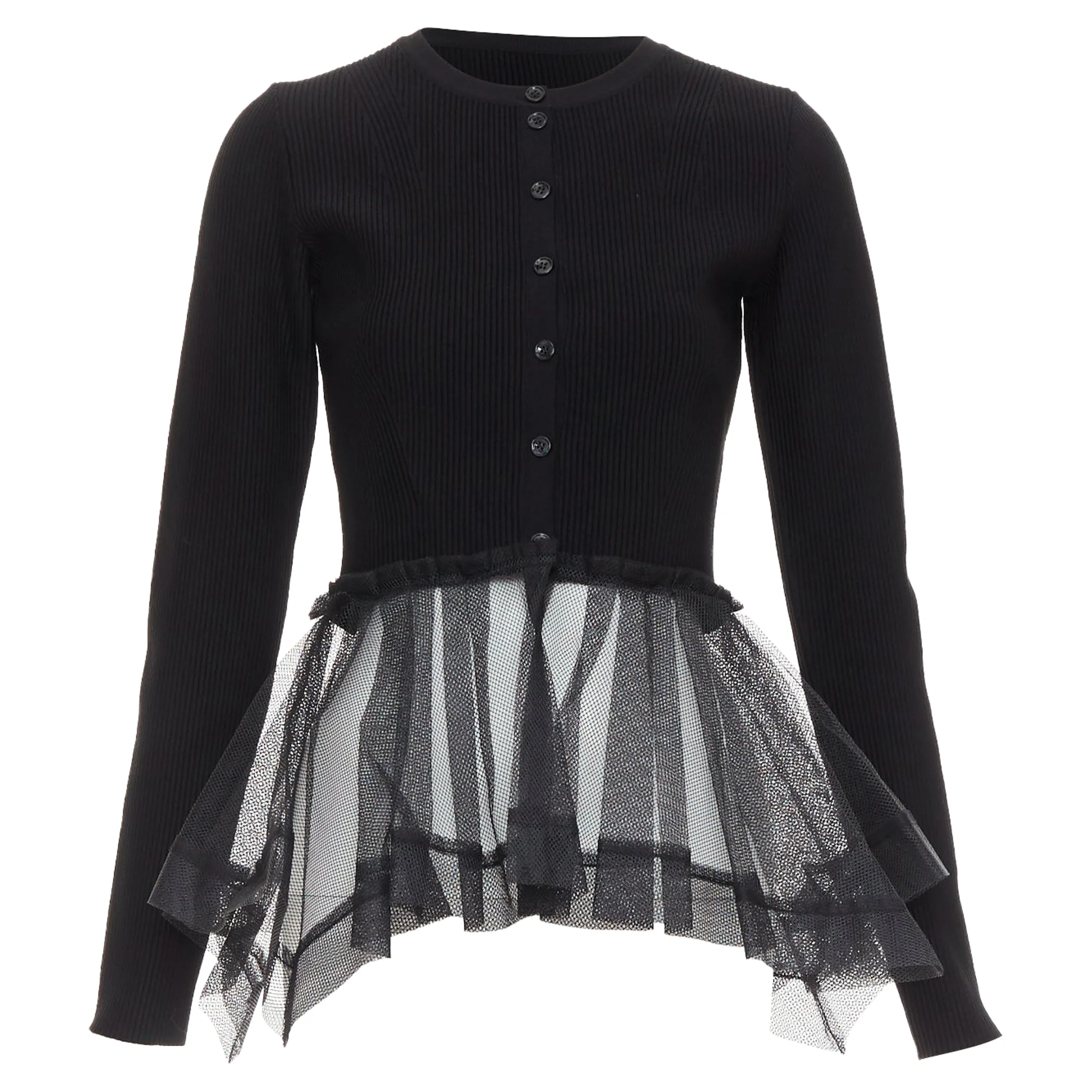 Women's Alexander Mcqueen 2023 Tulle Peplum Cardigan