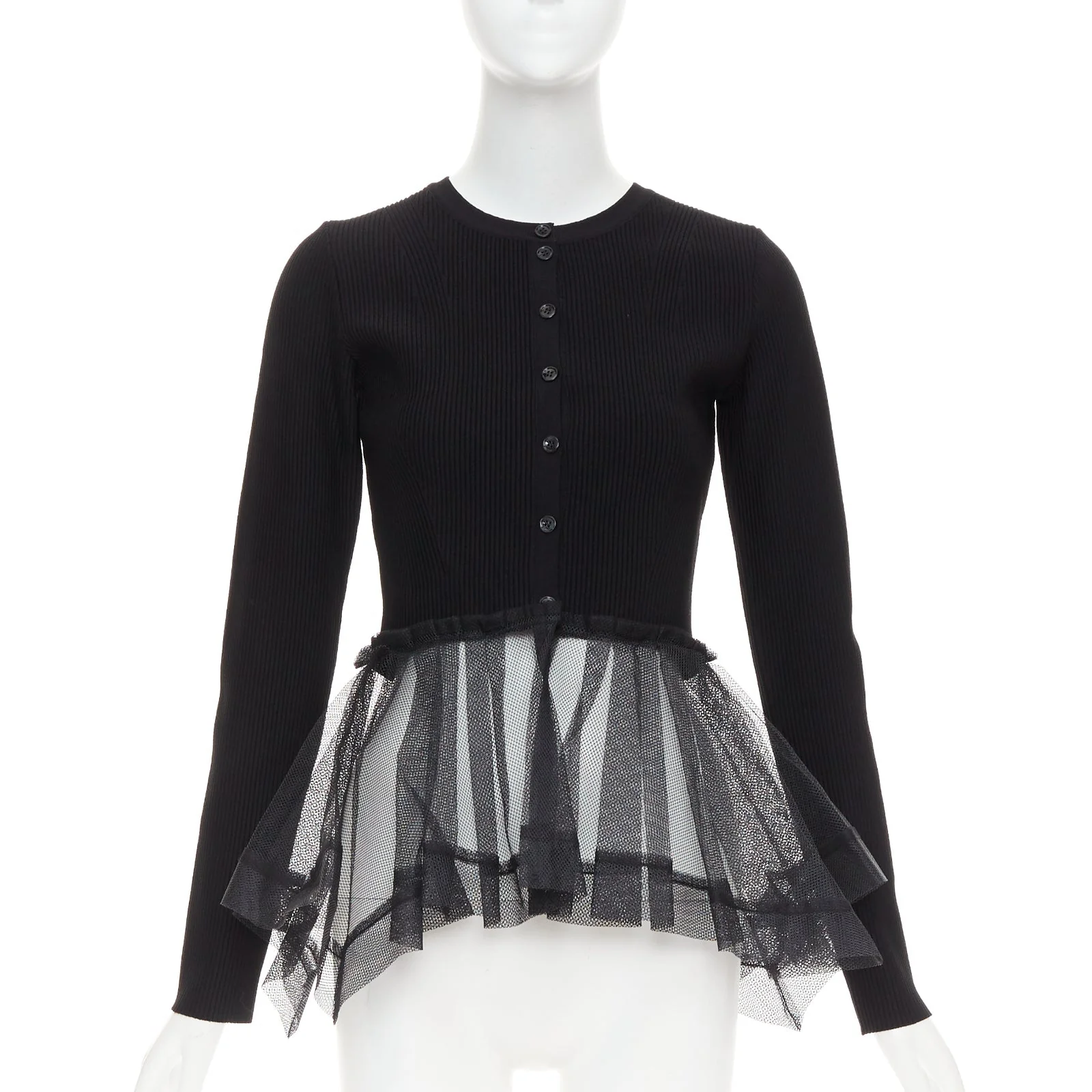 Women's Alexander Mcqueen 2023 Tulle Peplum Cardigan - Image 10
