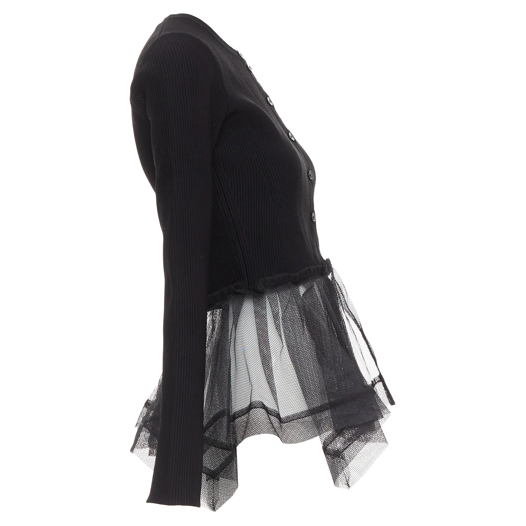 Women's Alexander Mcqueen 2023 Tulle Peplum Cardigan - Image 4
