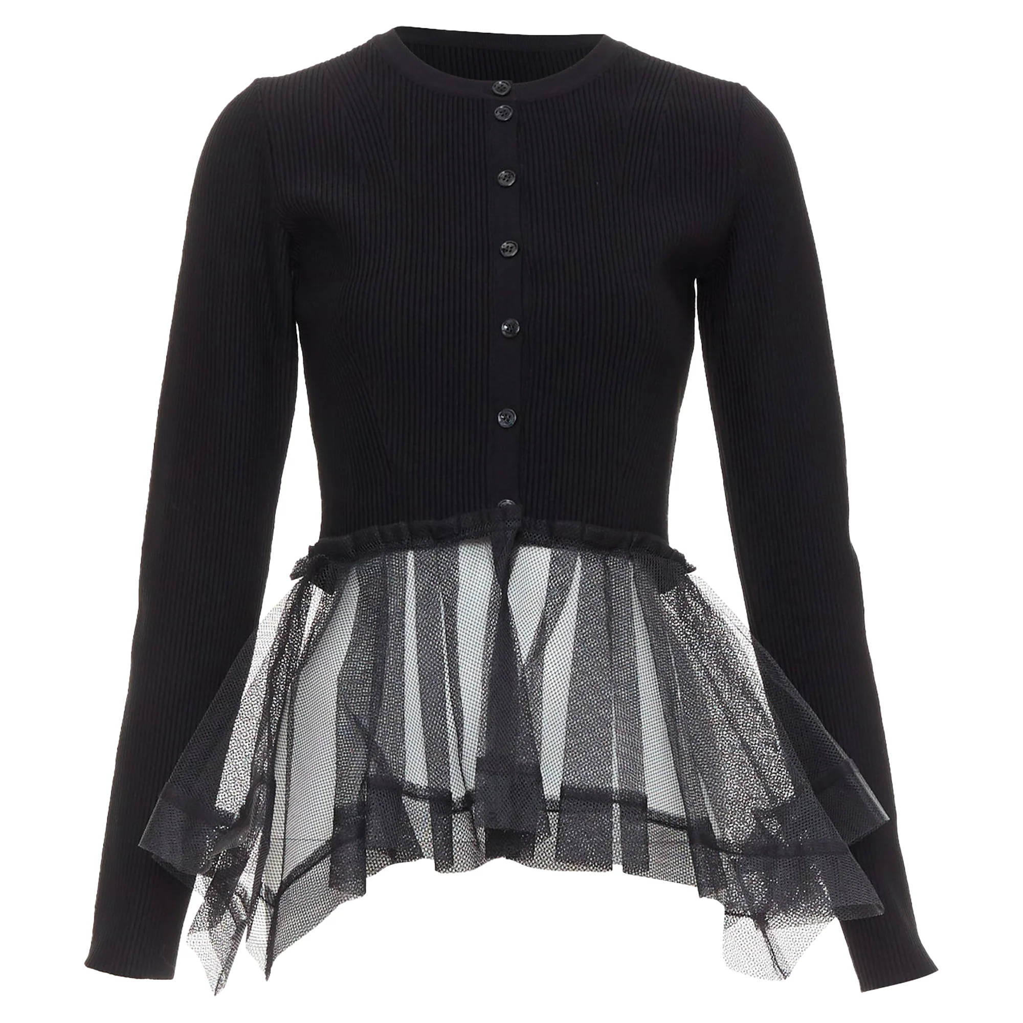 Women's Alexander Mcqueen 2023 Tulle Peplum Cardigan - Image 9