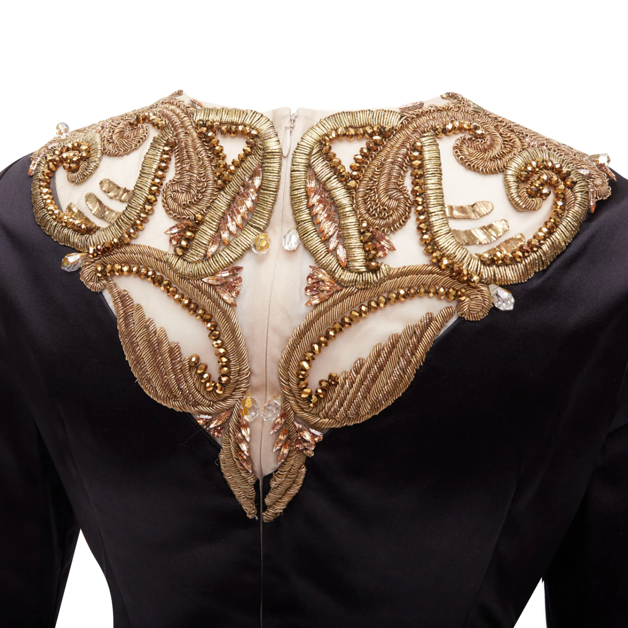 Women's Alexander Mcqueen Angels Demons Gold Bead Structural Dress - Image 2