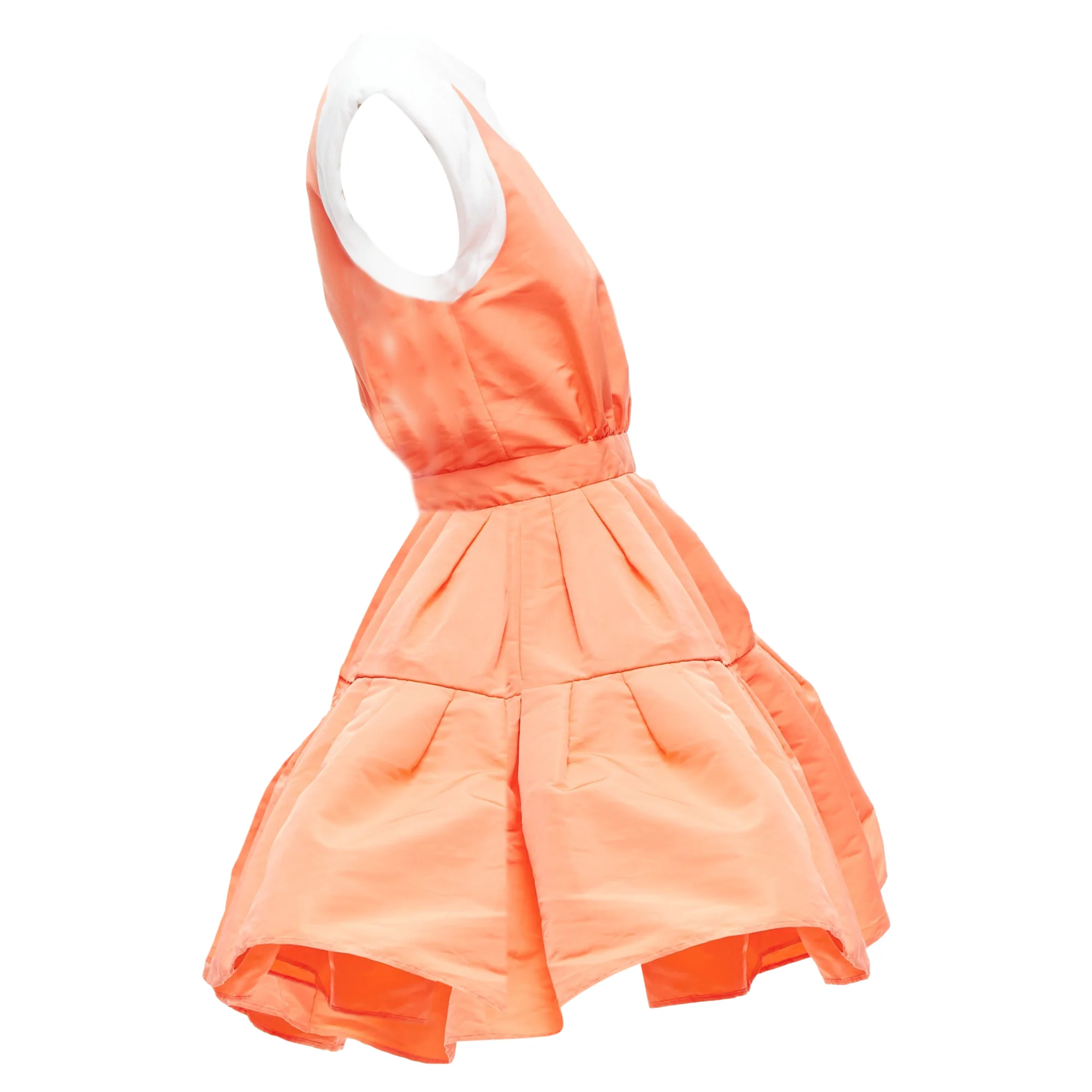 Women's Alexander McQueen apricot taffeta Tromp Loeil cotton tank dress - Image 4