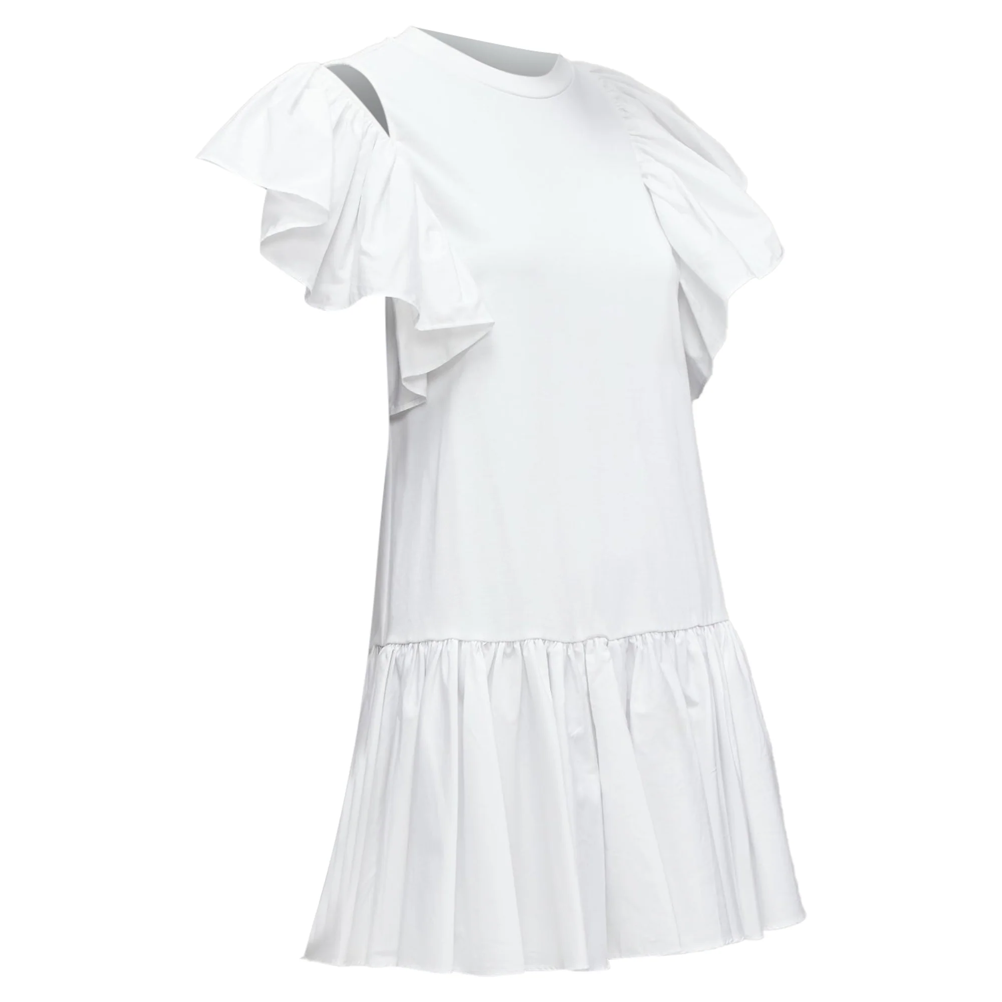 Women's Alexander Mcqueen Asymmetric Ruffle Sleeve Drop Waist Dress - Image 3