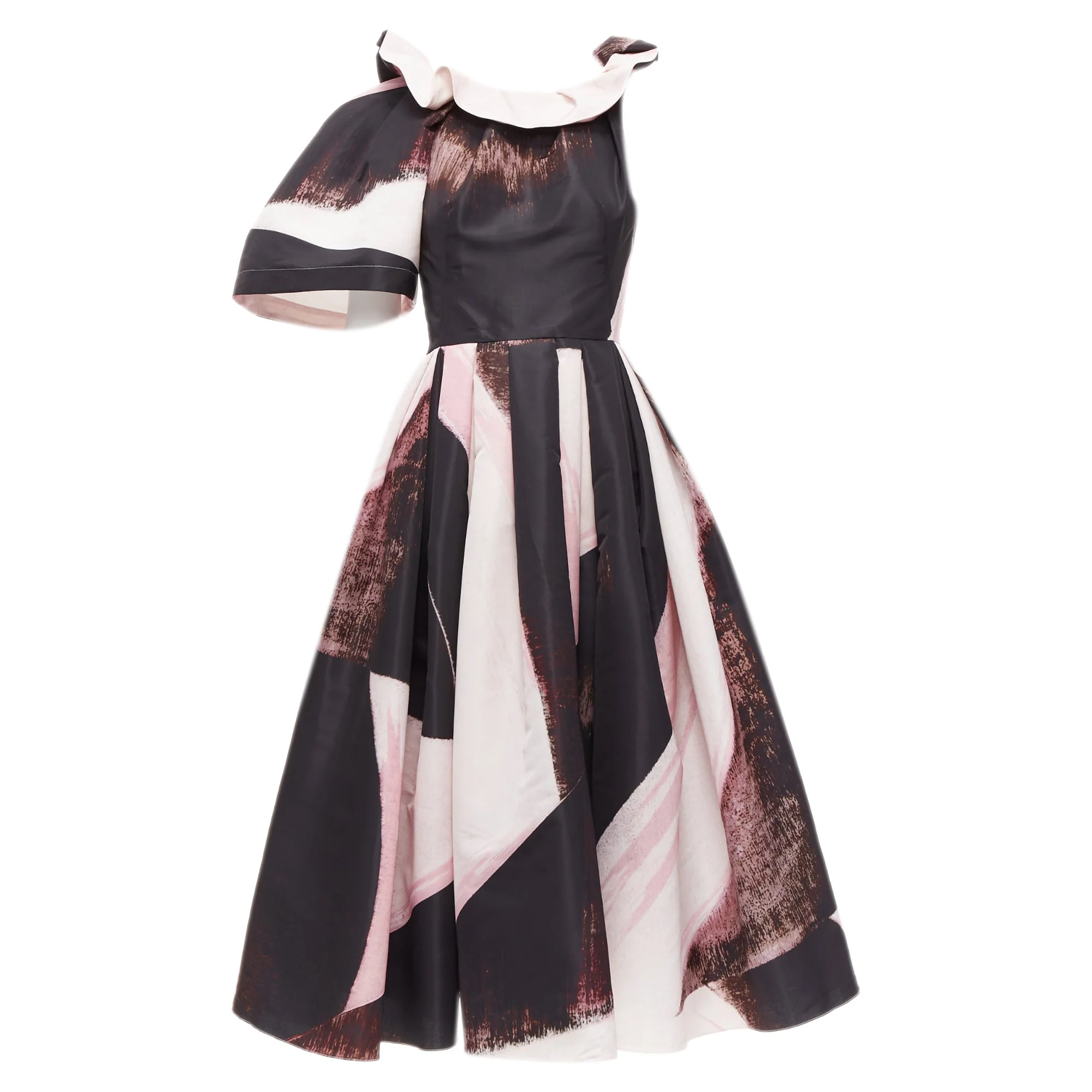 Women's Alexander McQueen Charles Arni Brhstroke print asymmetric gown