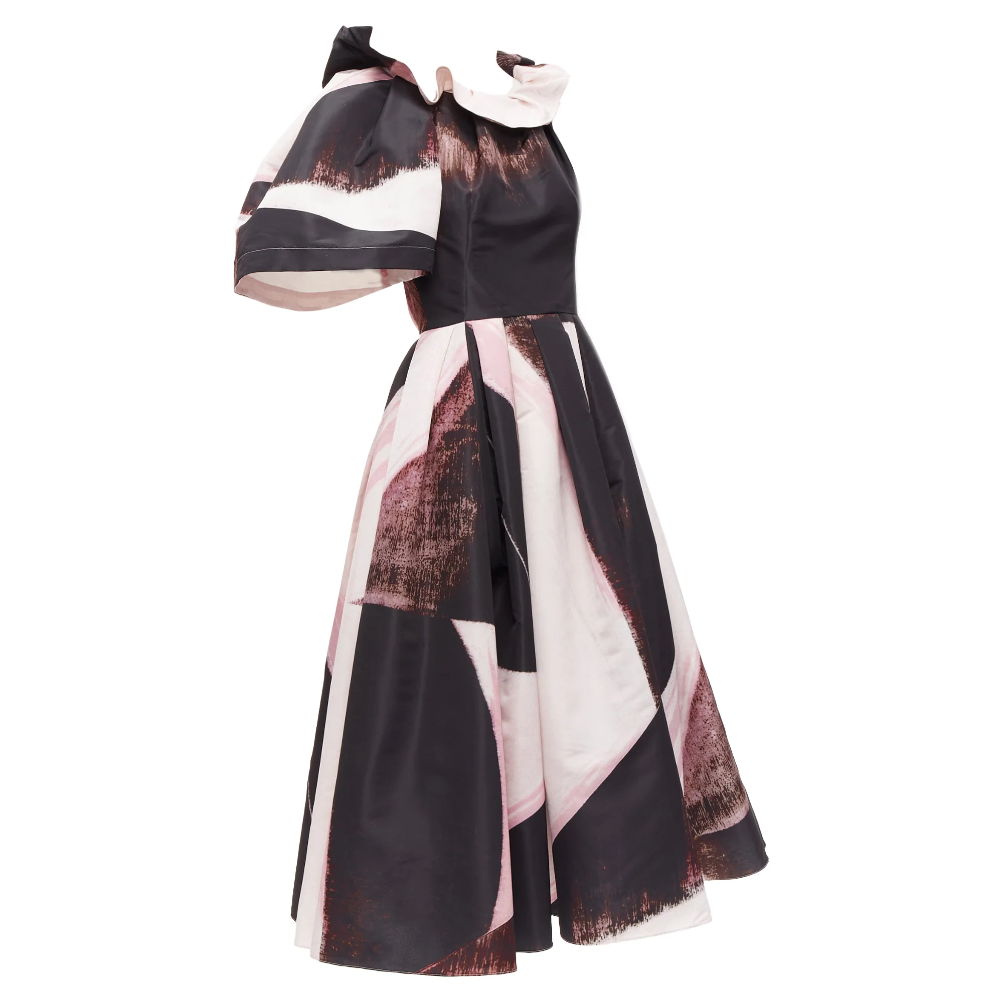 Women's Alexander McQueen Charles Arni Brhstroke print asymmetric gown - Image 3
