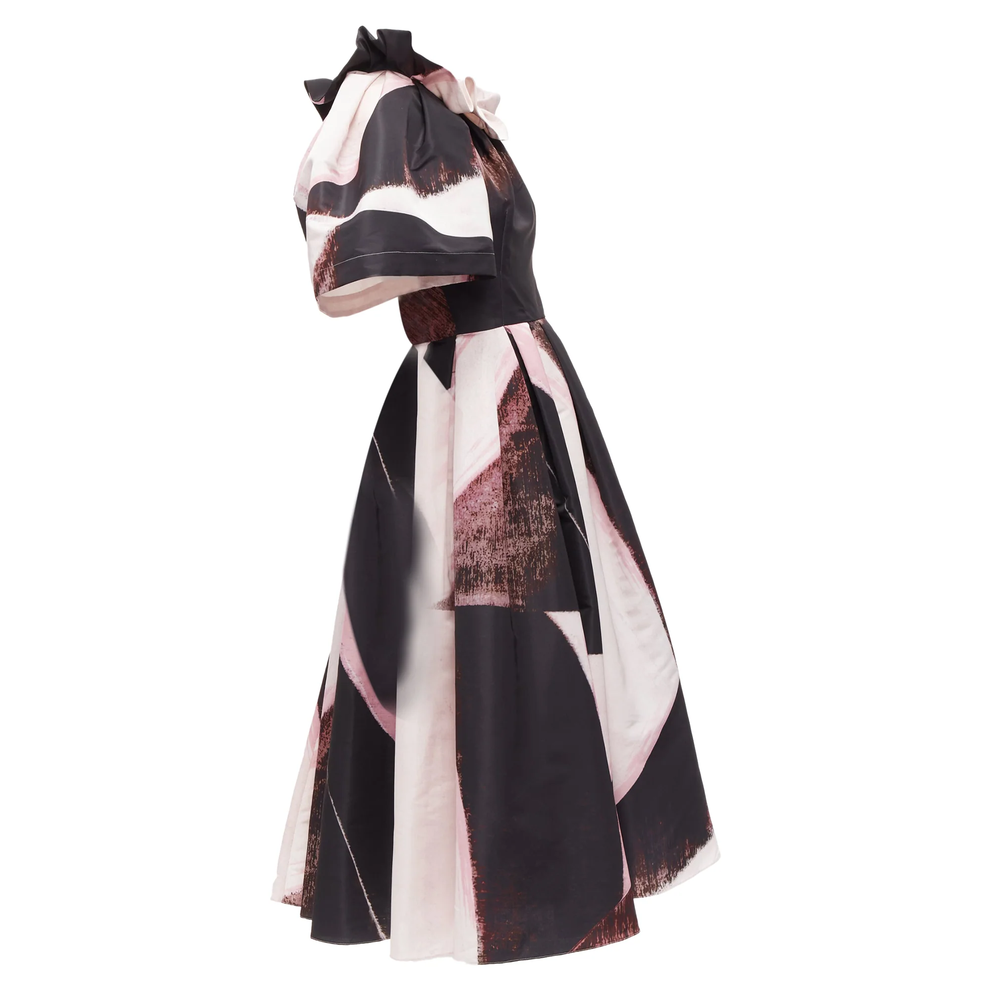 Women's Alexander McQueen Charles Arni Brhstroke print asymmetric gown - Image 4