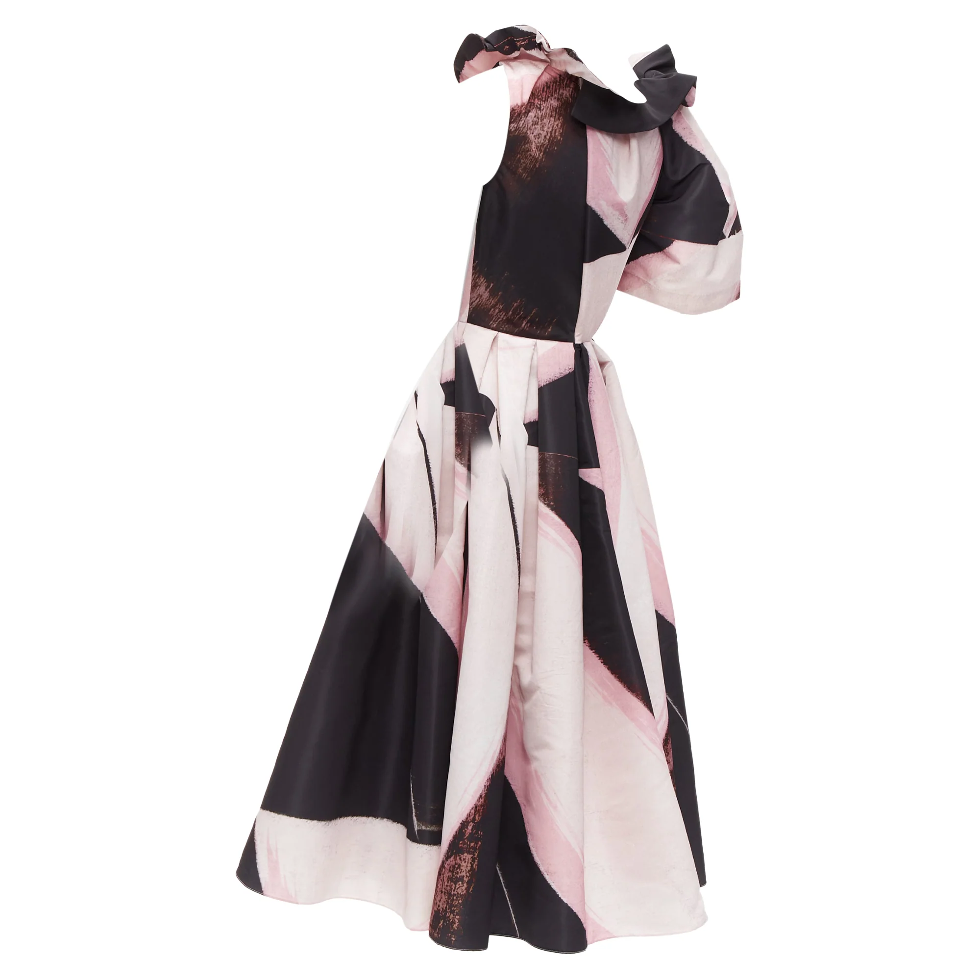 Women's Alexander McQueen Charles Arni Brhstroke print asymmetric gown - Image 6