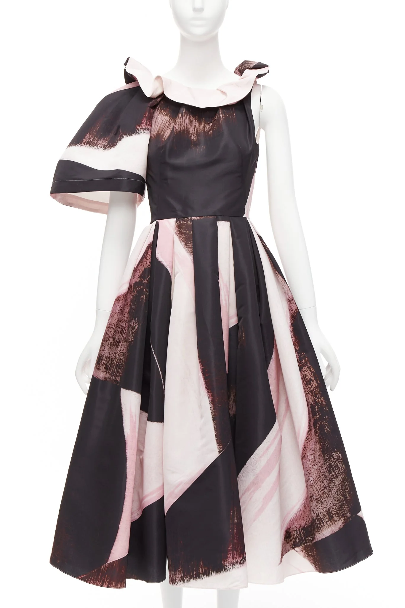 Women's Alexander McQueen Charles Arni Brhstroke print asymmetric gown - Image 7