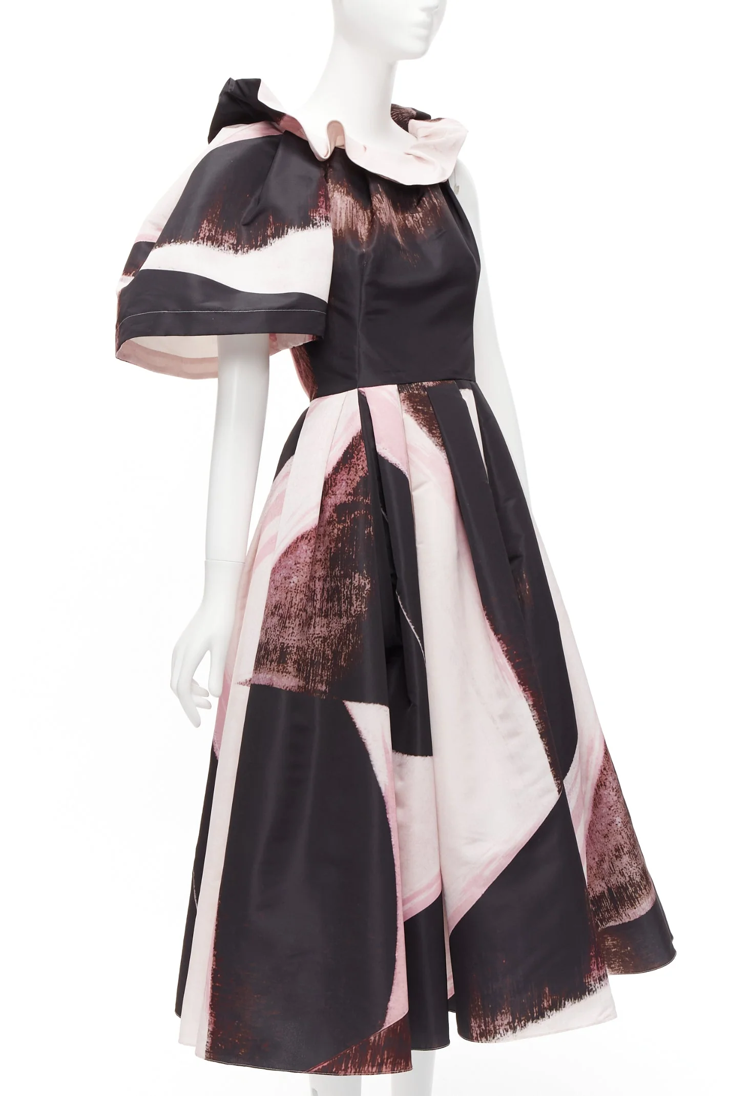 Women's Alexander McQueen Charles Arni Brhstroke print asymmetric gown - Image 9