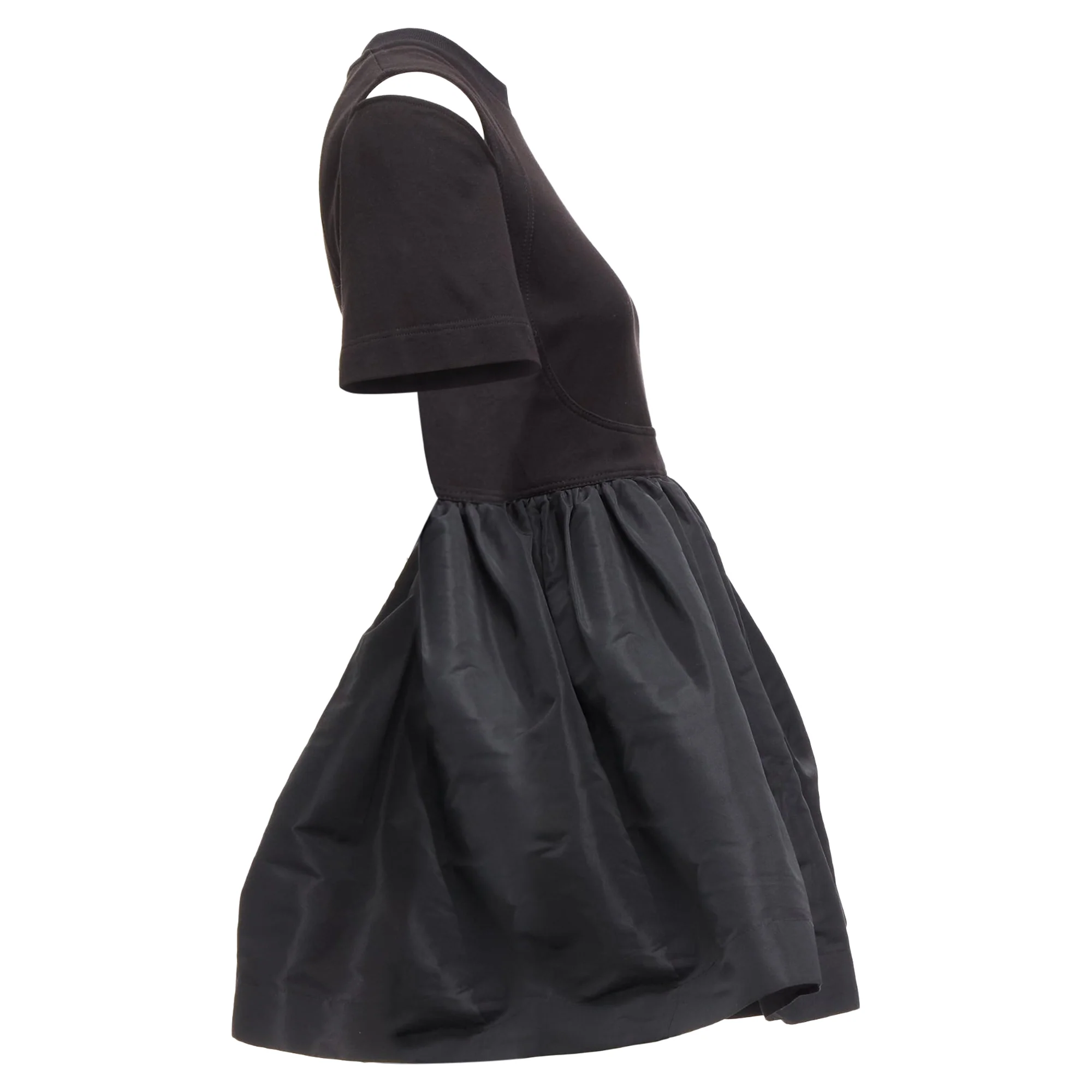 Women's Alexander Mcqueen Cold Shoulder Fit Flared Taffeta Skirt Dress - Image 4