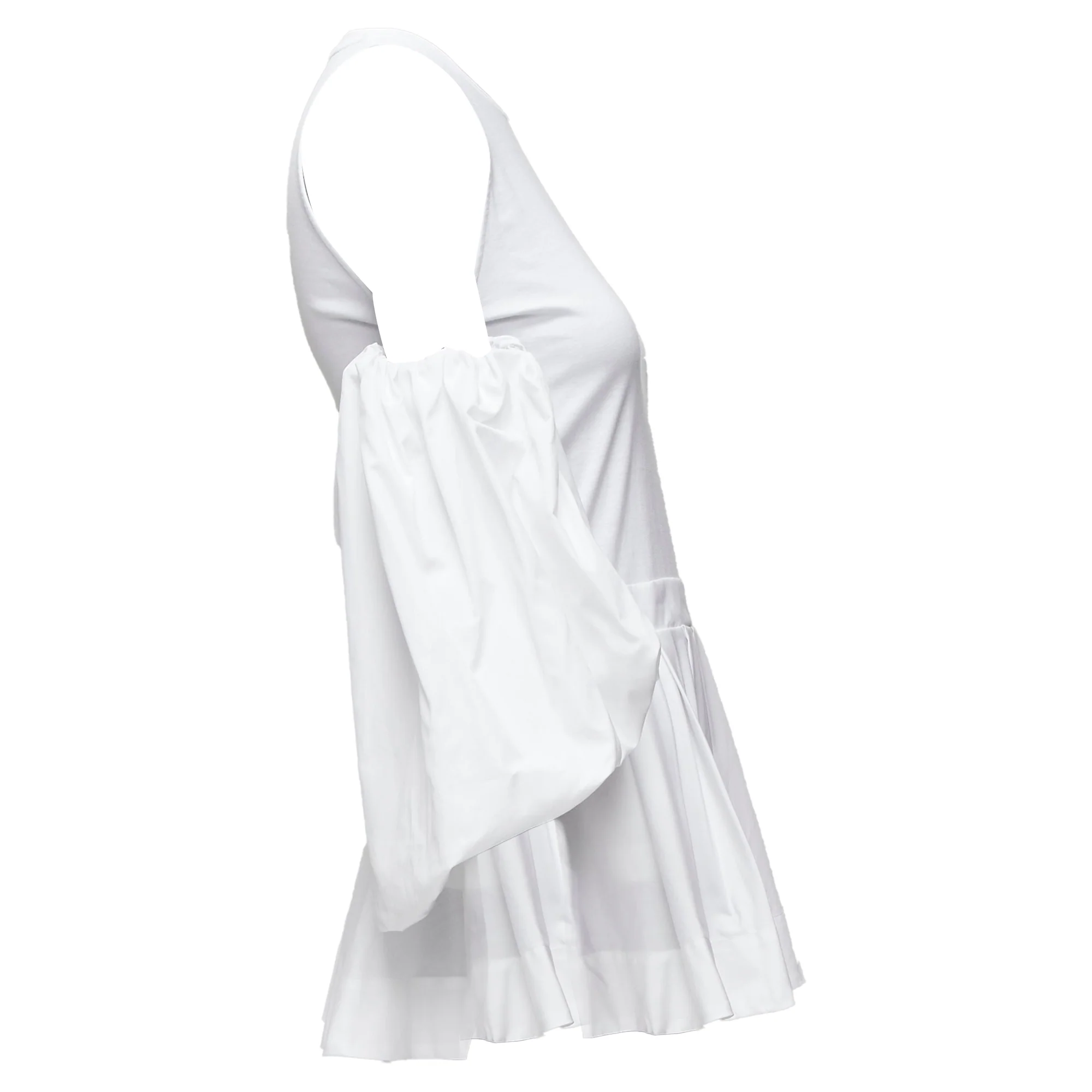 Women's Alexander Mcqueen Cotton Cold Shoulder Puff Sleeve Peplum Tshirt - Image 4
