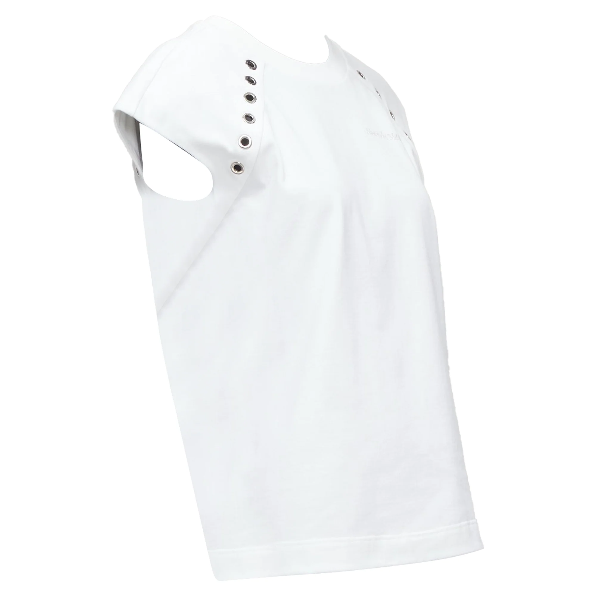 Women's Alexander McQueen cotton eyelet detail studded cap sleeve top - Image 3