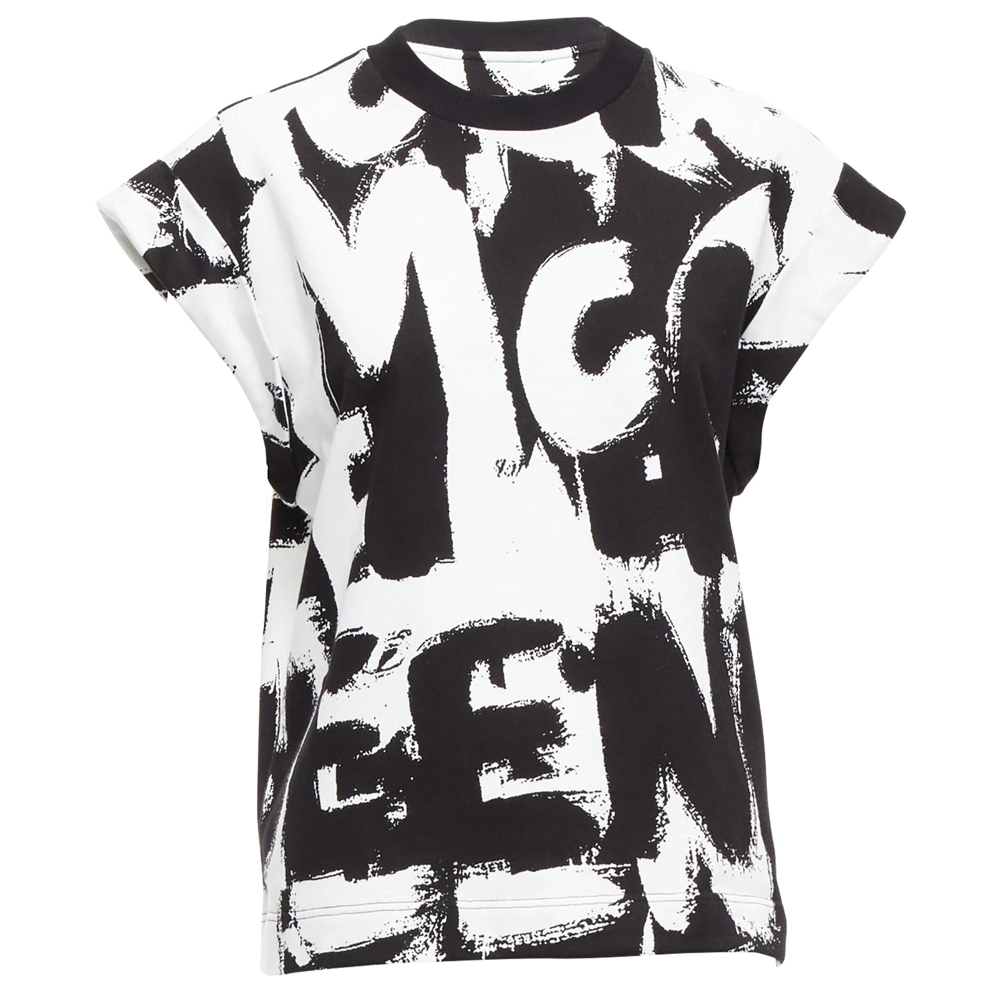 Women's Alexander McQueen cotton graffiti boxy top