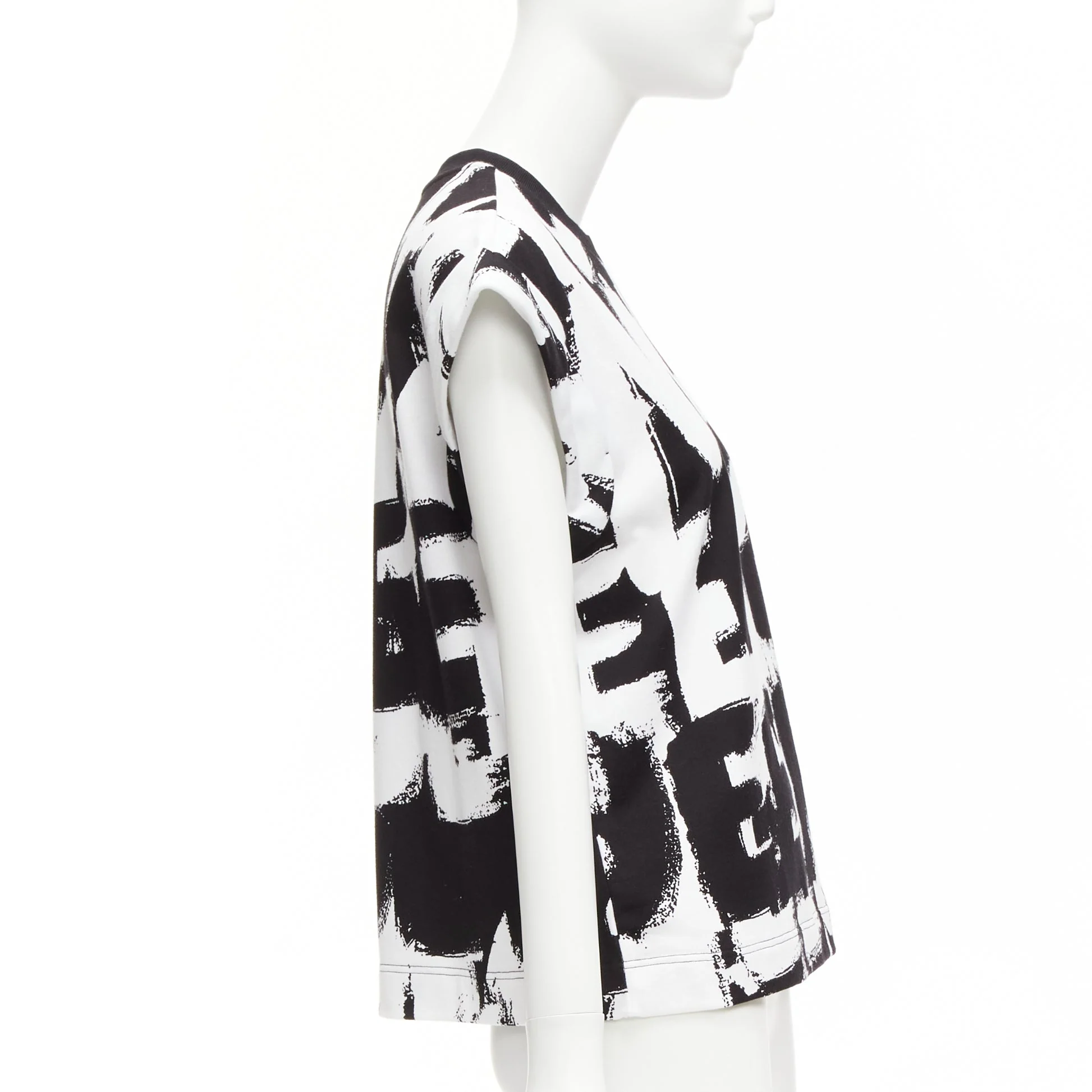 Women's Alexander McQueen cotton graffiti boxy top - Image 10